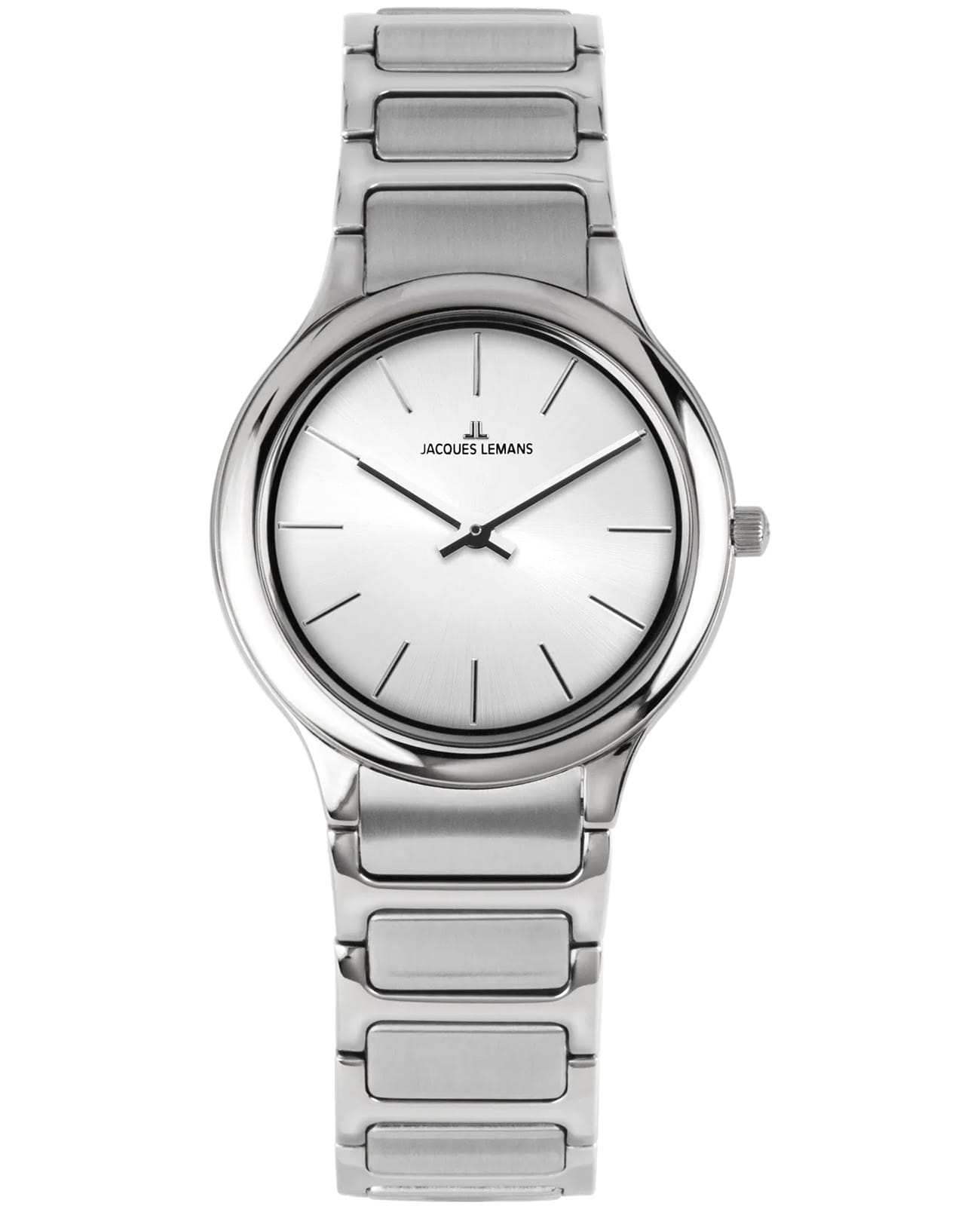 Jacques Lemans Jacques Lemans Milano 1-2208A  1-2208A кварцевые женские часы серебристый циферблат, браслет нержавеющая сталь — вид спереди