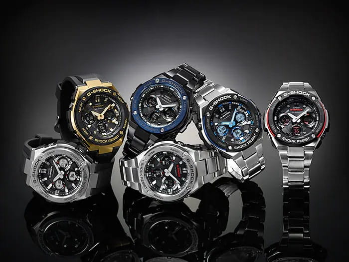 Casio Casio G-Shock GST-S110D-1ADR (GST-S110D-1A), g-shock япония мужские часы на браслете нержавеющая сталь боковой вид
