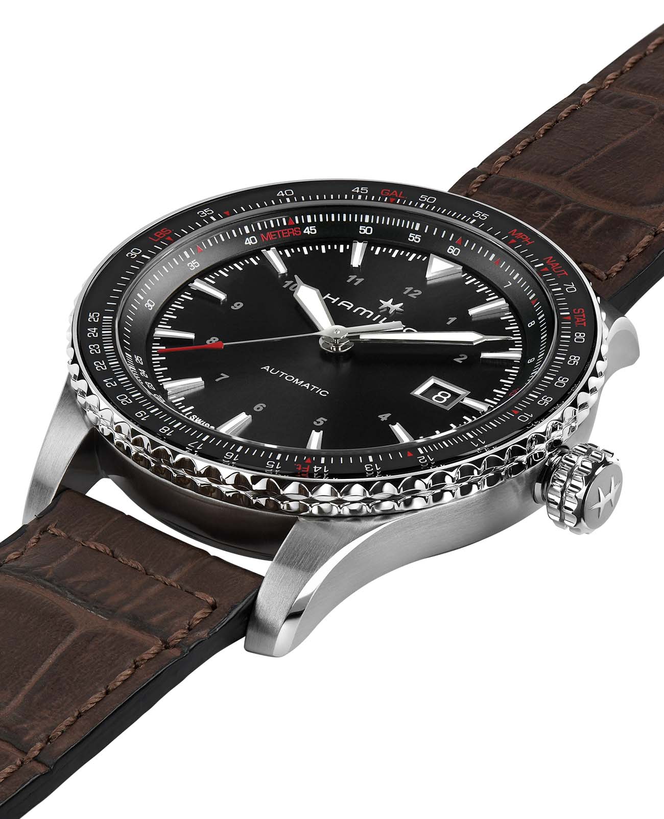 Hamilton Hamilton Khaki Aviation Converter H76615530 механические мужские часы часы крупный план черный циферблата