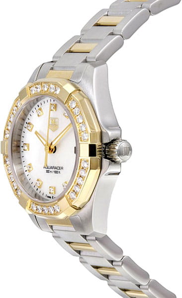 TAG Heuer TAG Heuer Aquaracer WAY1453.BD0922, aquaracer швейцария женские часы на браслете нержавеющая сталь + золото 18к боковой вид