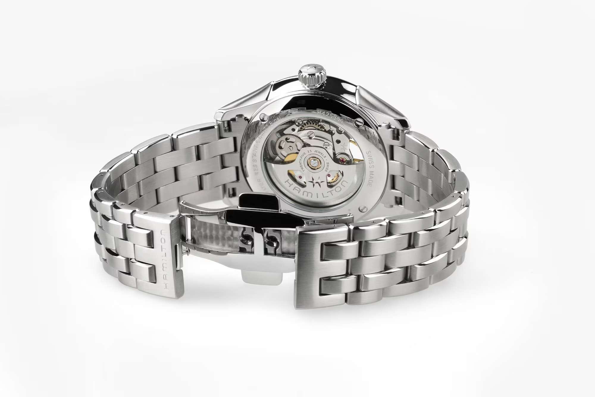 Оригинальные часы Hamilton Hamilton Jazzmaster Skeleton 40mm H42535160 механические калибр механизма h-10 общий вид