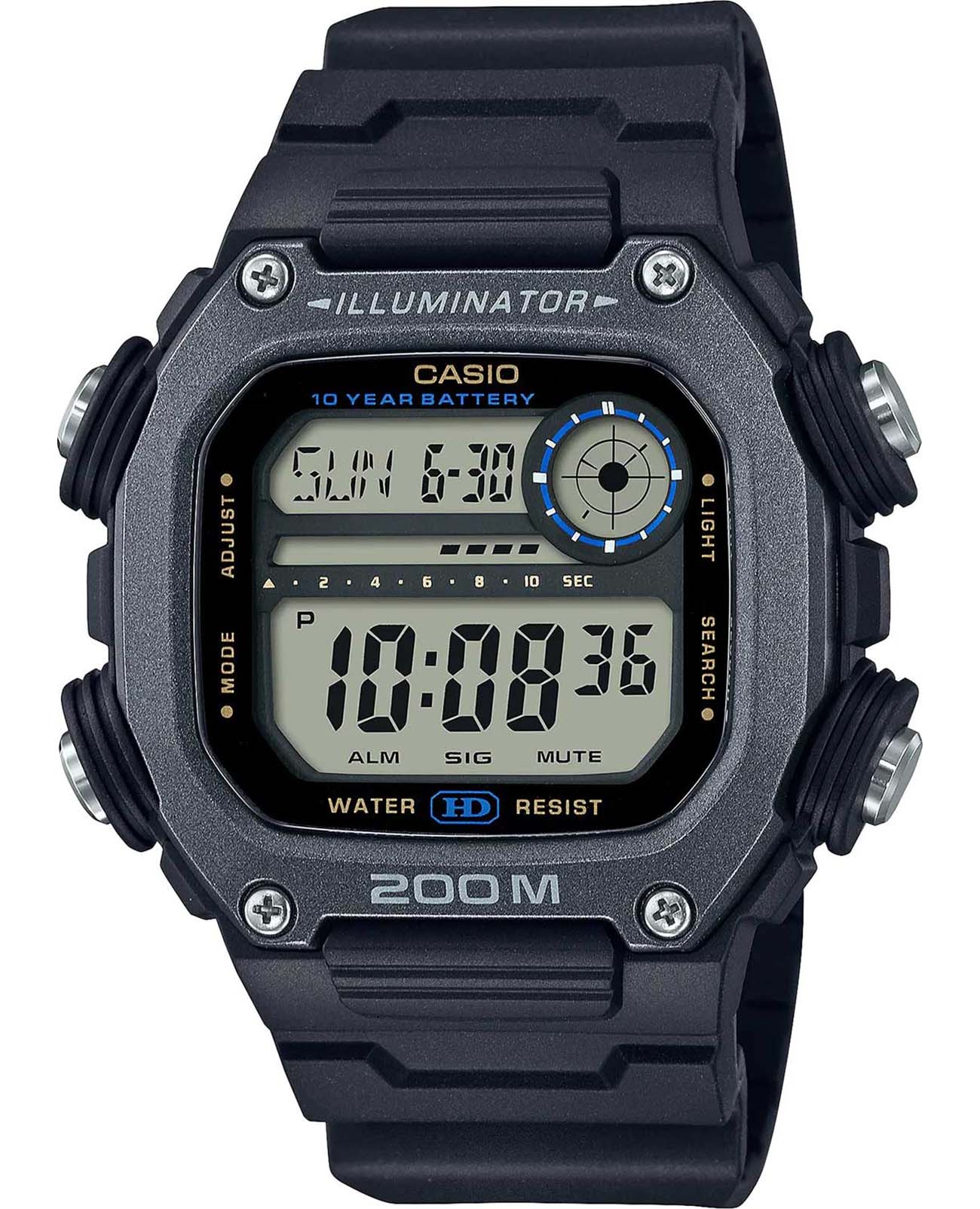 Casio Casio Collection DW-291HX-1AVDF (DW-291HX-1A)  DW-291HX-1A кварцевые мужские часы  циферблат, браслет пластик — вид спереди