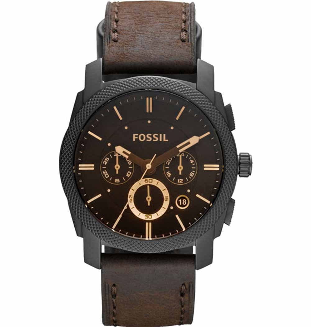 Fossil Fossil Carlie  FS4656  FS4656 кварцевые мужские часы коричневый циферблат, браслет кожаный — вид спереди