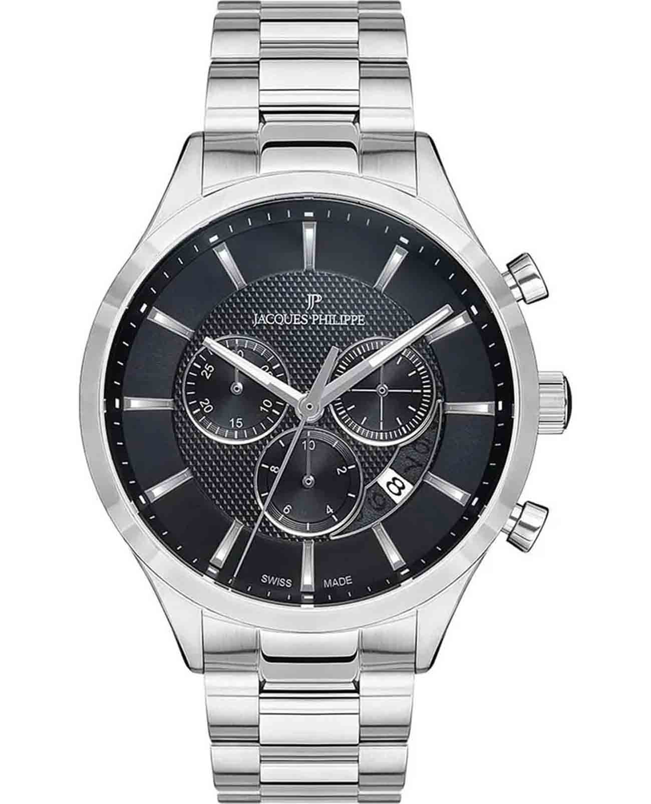 Jacques Philippe Jacques Philippe Gallant JPQGC031316N  JPQGC031316N кварцевые мужские часы черный циферблат, браслет нержавеющая сталь — вид спереди