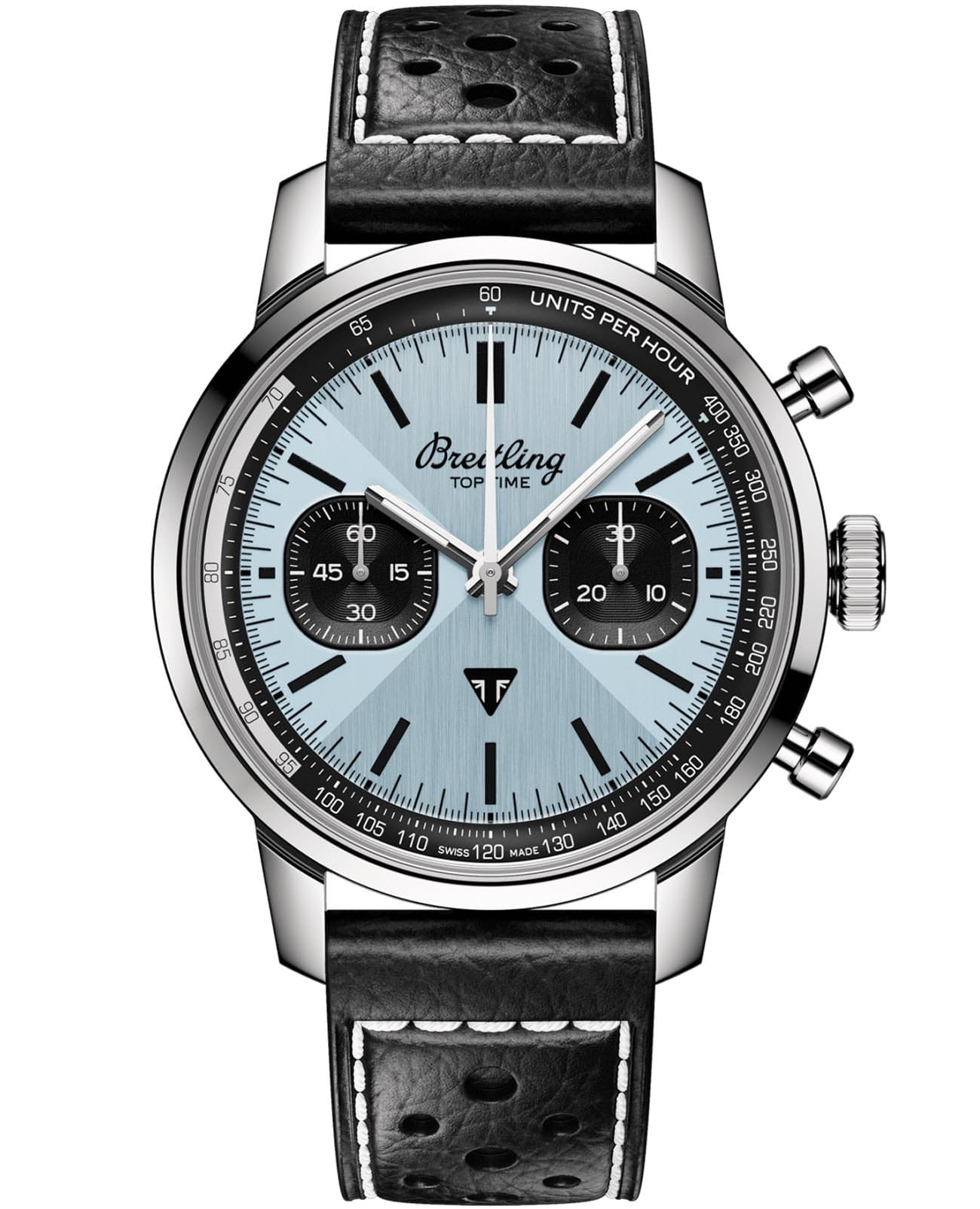 Breitling Breitling Top Time B01 Triumph AB01764A1C1X1  AB01764A1C1X1 механические мужские часы голубой циферблат, браслет кожаный — вид спереди