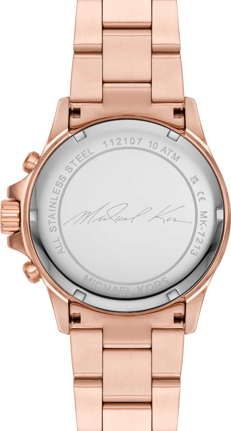 Michael Kors Michael Kors Everest MK7213,  сша женские часы на браслете сталь c pvd покрытием боковой вид