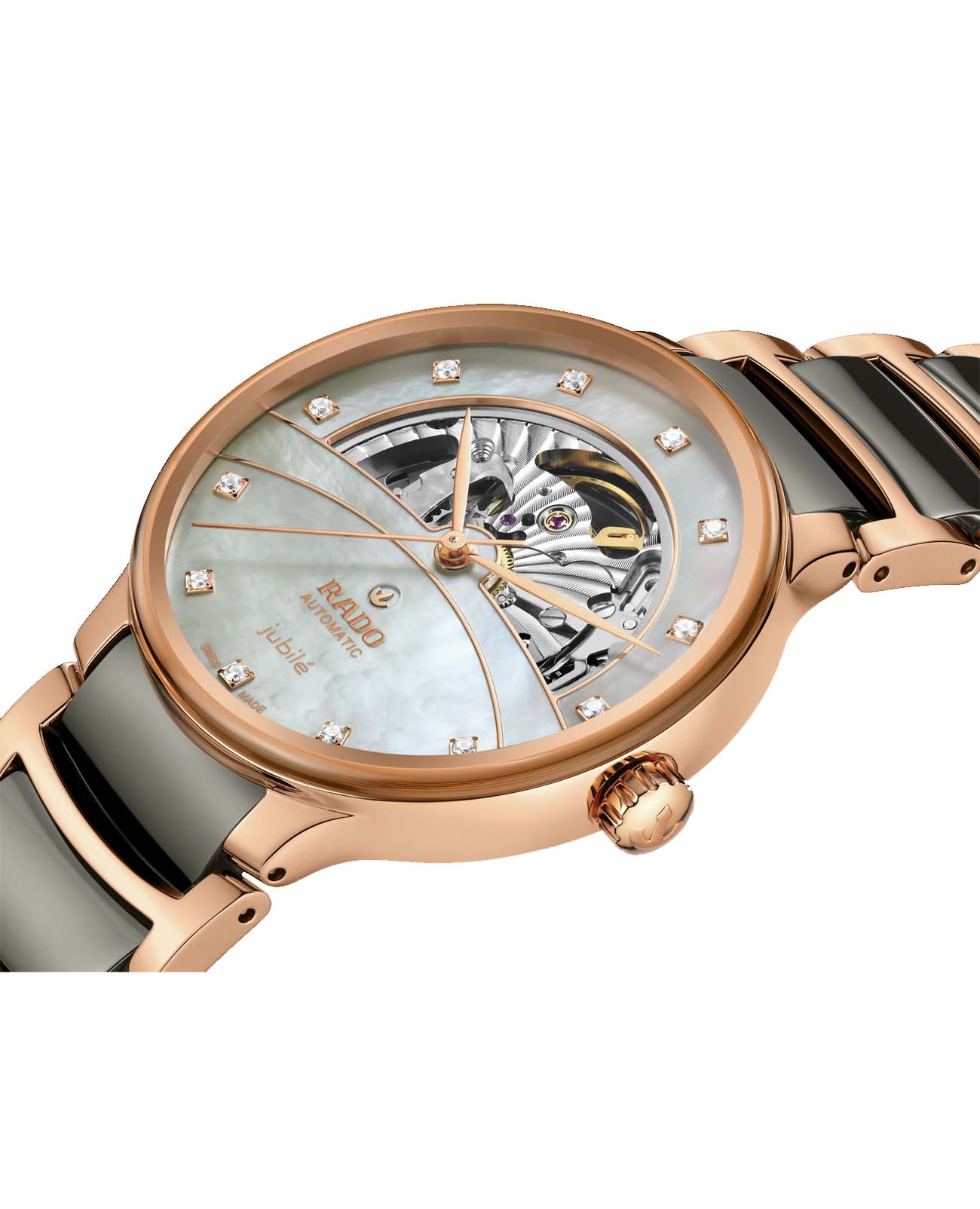Rado Rado Centrix Automatic Diamonds Open Heart R30028912 Automatic, наручные женские часы фото под углом