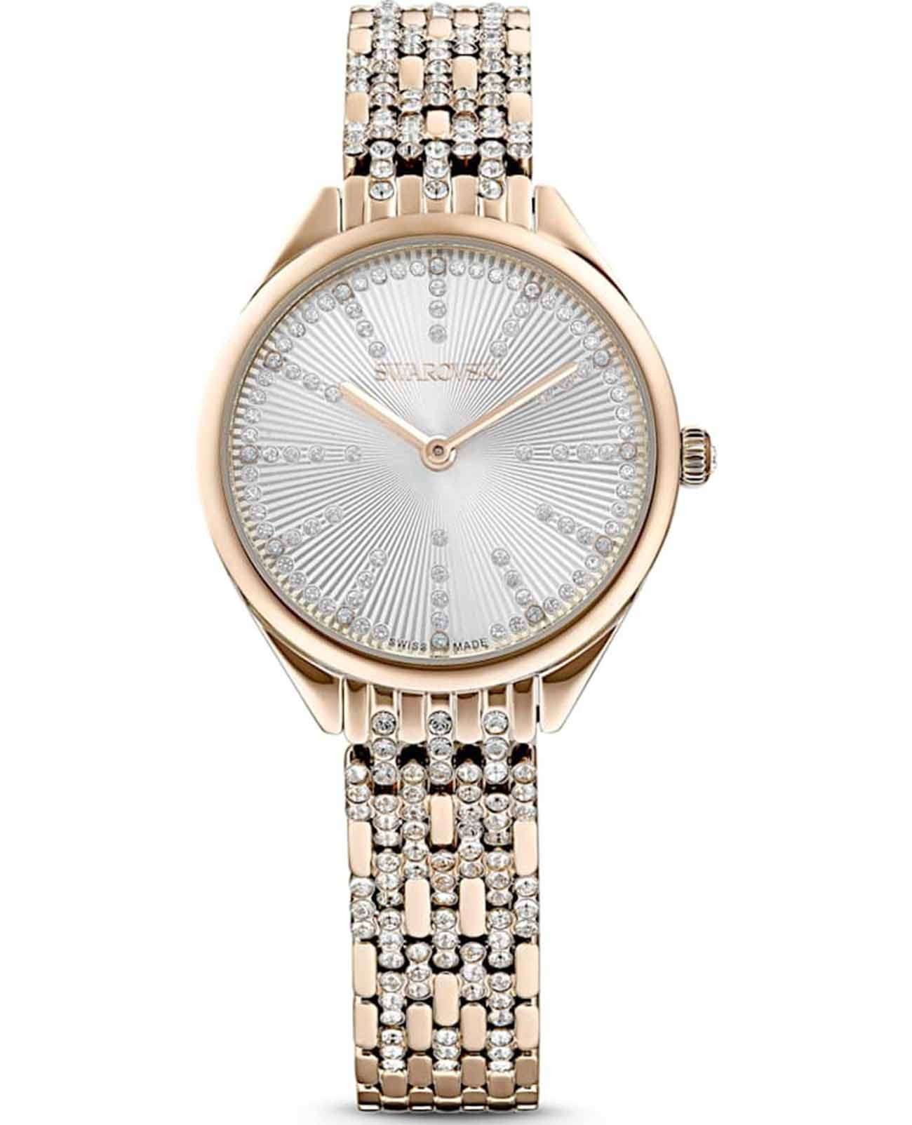 Swarovski Swarovski Attract 5610484  5610484 кварцевые женские часы серебристый циферблат, браслет нержавеющая сталь с pvd-покрытием — вид спереди