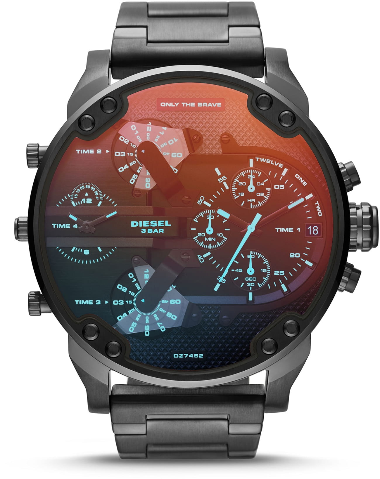 Diesel Diesel Mr. Daddy 2.0 DZ7452  DZ7452 кварцевые мужские часы цветной циферблат, браслет сталь с ip покрытием — вид спереди