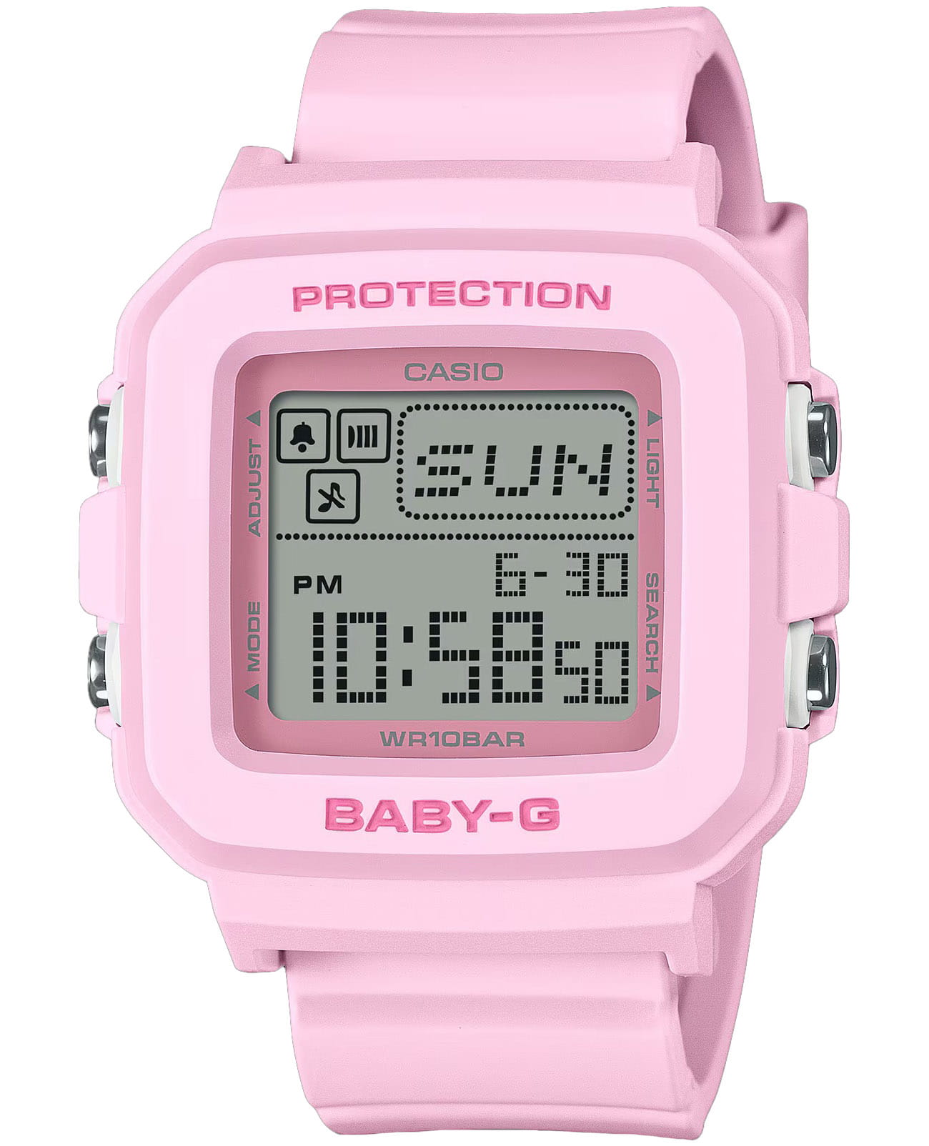 Casio Casio Baby-G BGD-10-4DR (BGD-10-4)   BGD-10-4DR электронные женские часы  циферблат, браслет пластик — вид спереди