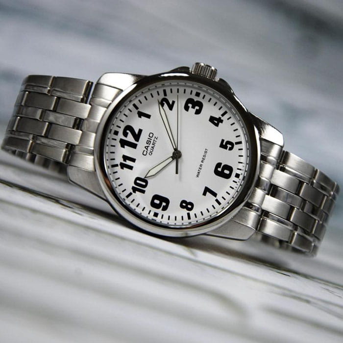 Casio Casio MTP-1260PD-7B, mtp япония мужские часы на браслете нержавеющая сталь боковой вид