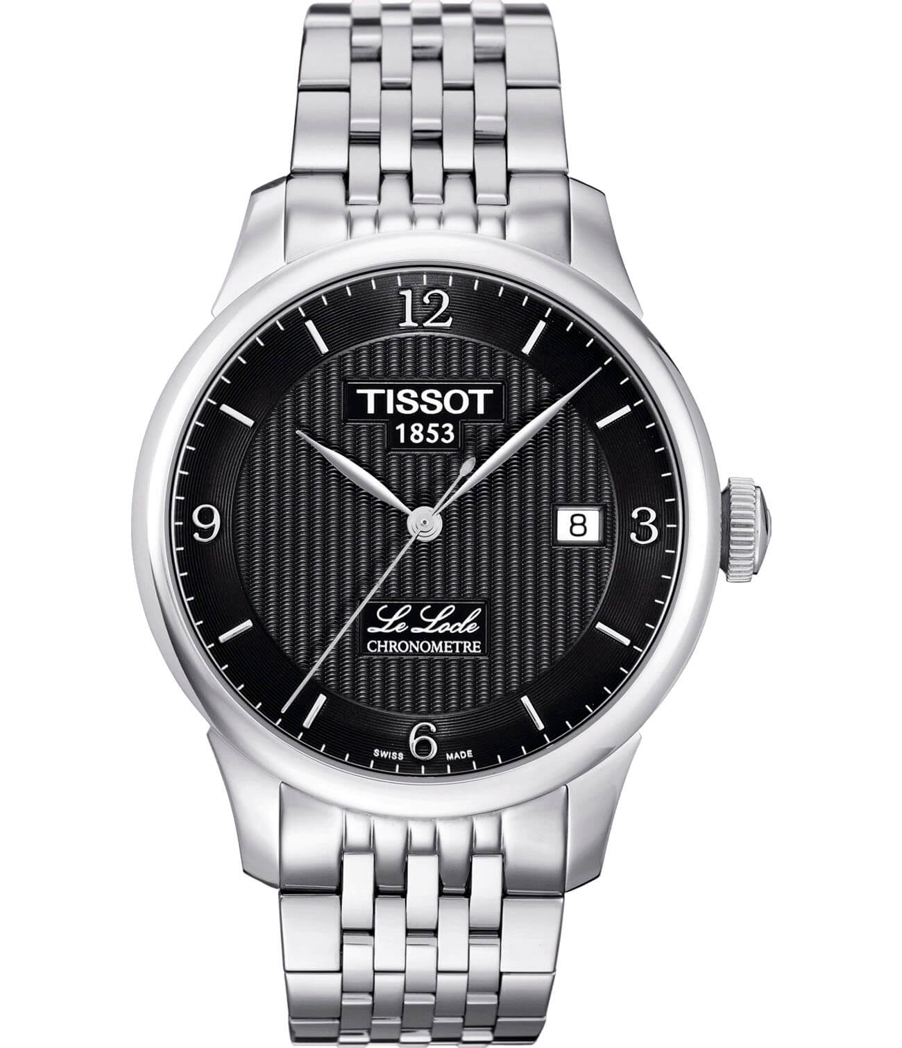 Tissot Tissot Le Locle Automatic COSC T006.408.11.057.00 Le Locle Automatic T0064081105700 механические мужские часы черный циферблат, браслет нержавеющая сталь — вид спереди