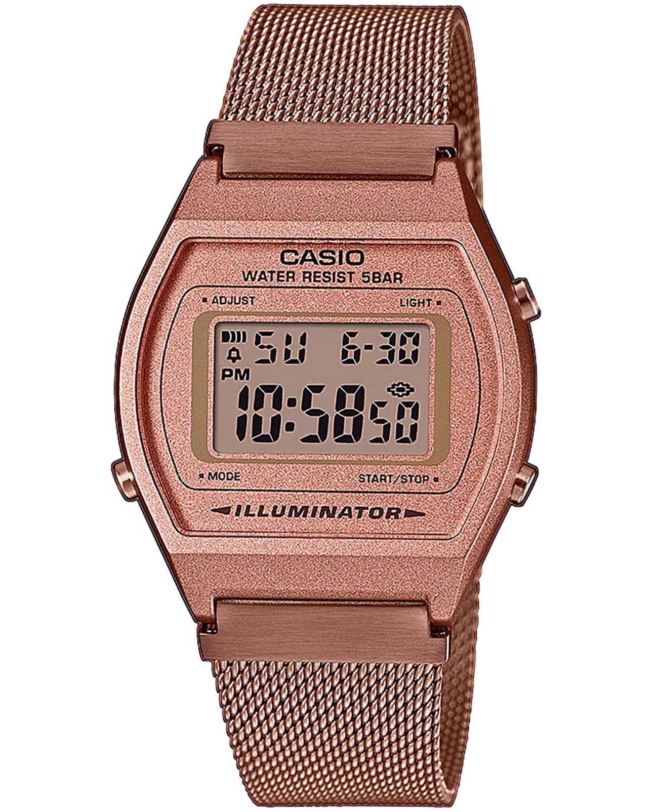 Casio Casio B640WMR-5AEF  B640WMR-5AEF кварцевые мужские часы розовый циферблат, браслет сталь с ip покрытием — вид спереди