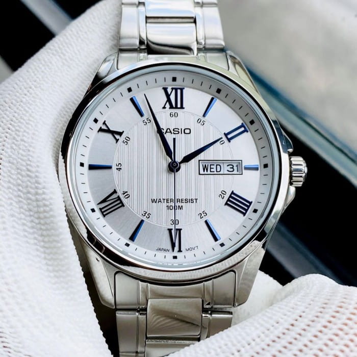 Casio Casio Collection MTP-1384D-7A2VDF (MTP-1384D-7A2) япония наручные мужские часы заводная головка с логотипом Casio