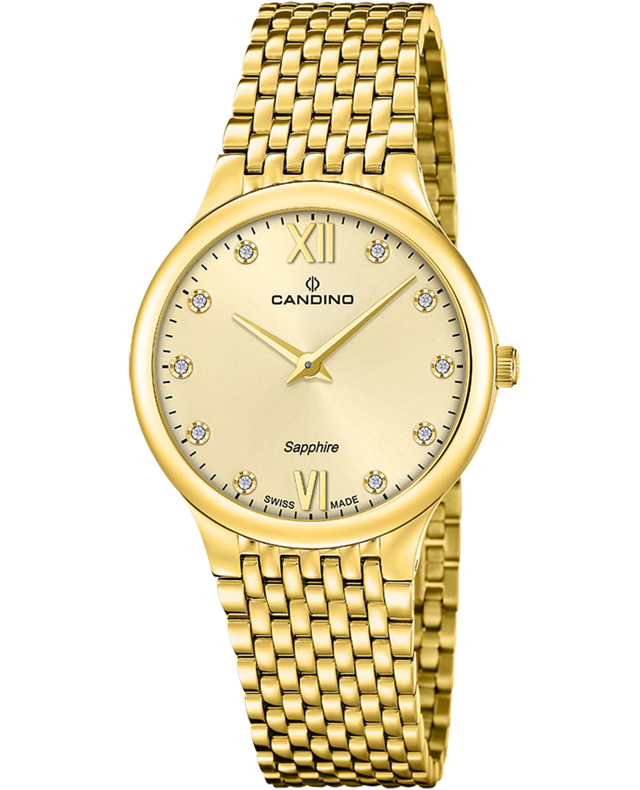 Candino Candino Series 1947 C4791/2  C4791/2 кварцевые женские часы золотой циферблат, браслет нержавеющая сталь с pvd-покрытием — вид спереди