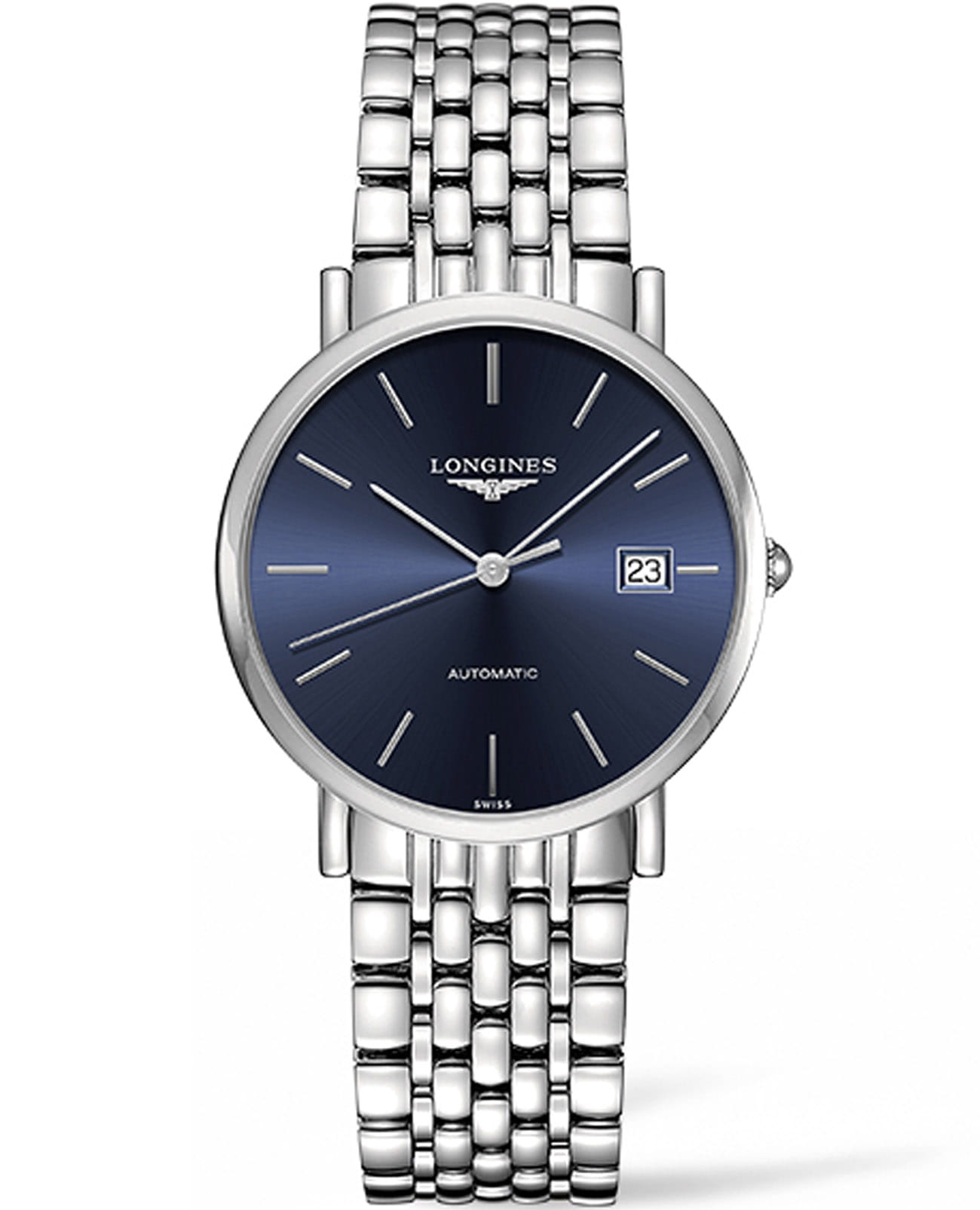 Longines Longines Elegant Collection L4.810.4.92.6  L48104926 механические мужские часы синий циферблат, браслет нержавеющая сталь — вид спереди
