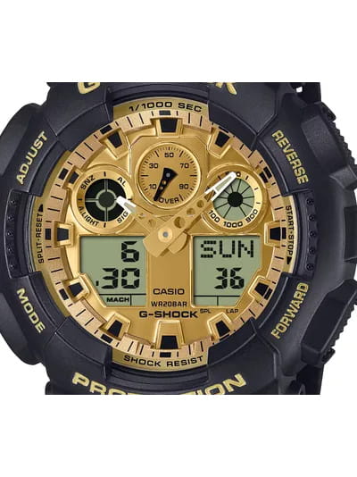 Casio Casio G-SHOCK GA-100GGB-1A9 , наручные мужские часы фото под углом