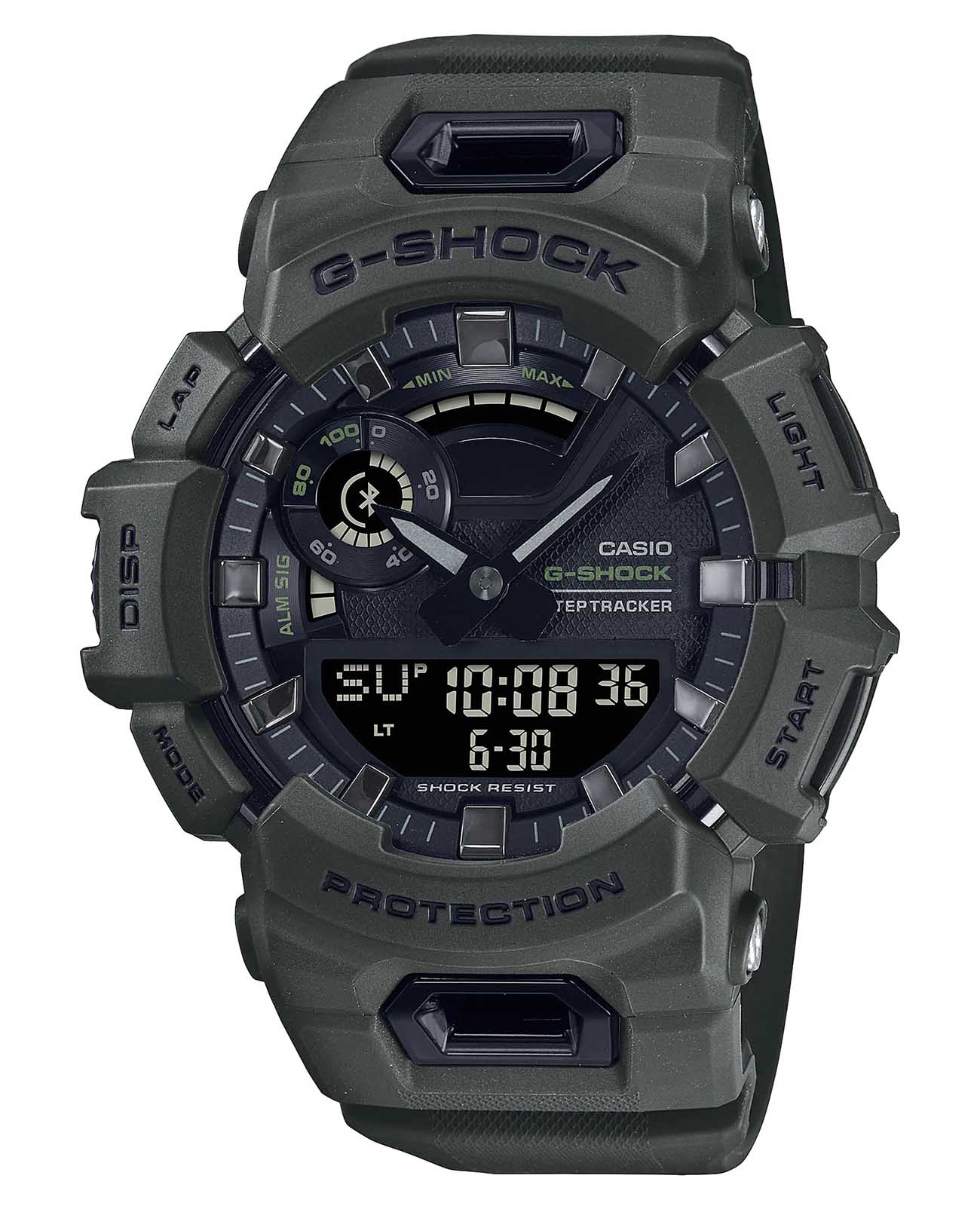 Casio Casio G-Shock GBA-900UU-3ADR (GBA-900UU-3A) G-SQUAD GBA-900UU-3A электронные мужские часы черный циферблат, браслет полимер — вид спереди