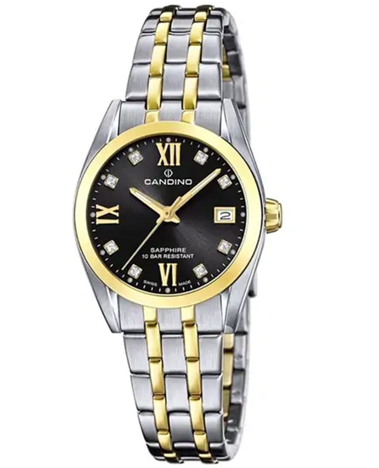 Candino Candino Couple Quartz C4704/D  C4704/D кварцевые женские часы черный циферблат, браслет сталь c pvd покрытием — вид спереди