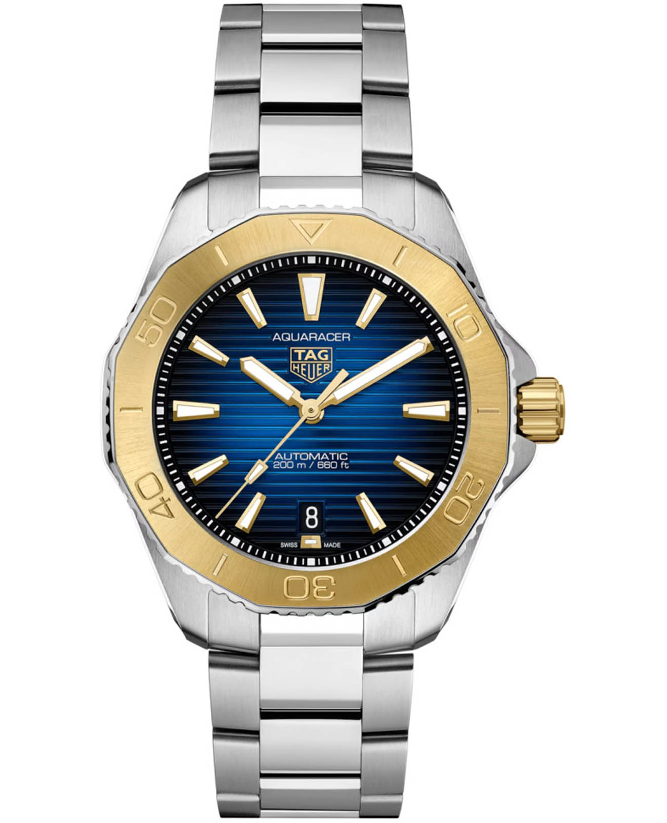 TAG Heuer TAG Heuer Aquaracer Professional 200 Date WBP2150.BA0627  WBP2150.BA0627 механические мужские часы черный циферблат, браслет нержавеющая сталь — вид спереди