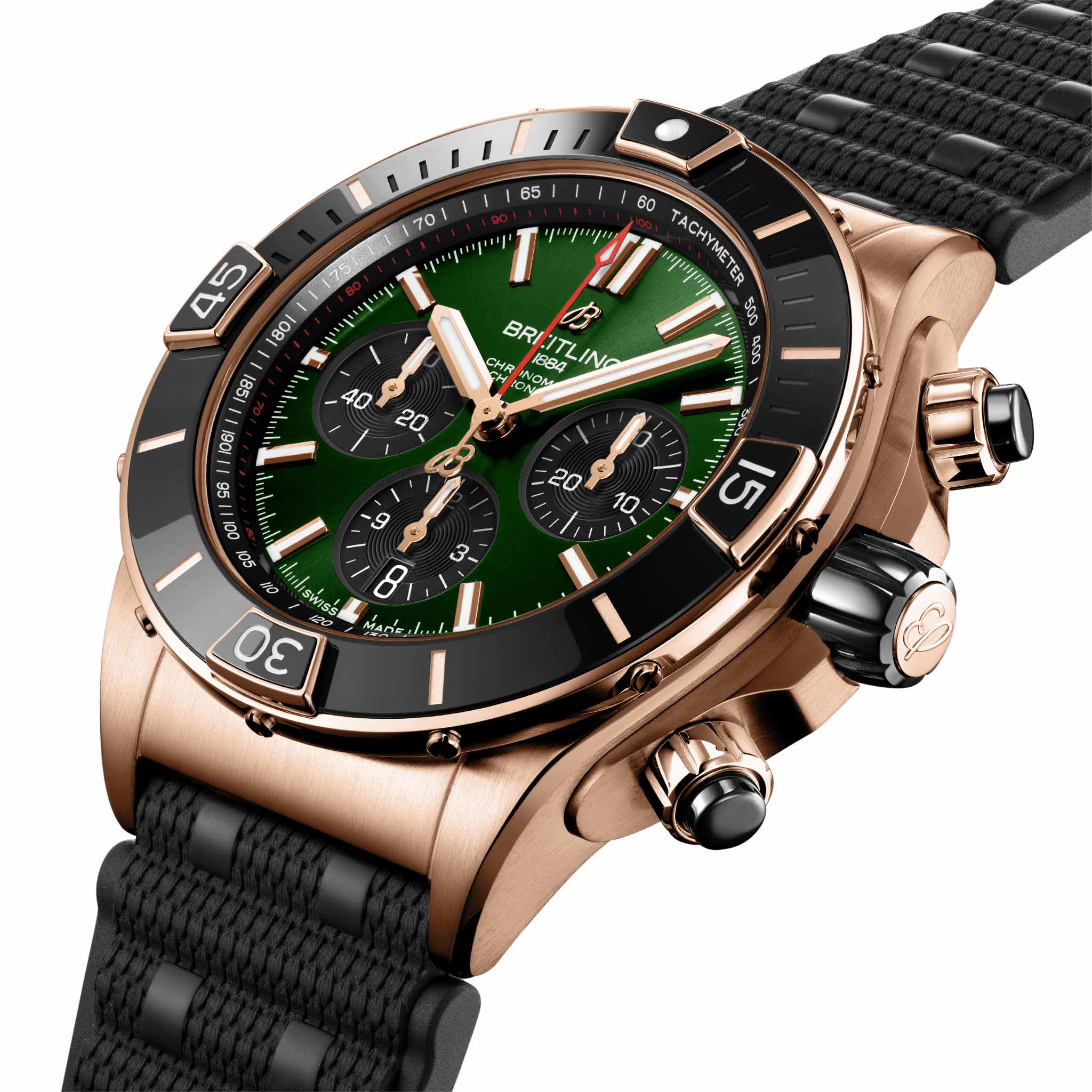 Breitling Breitling Super Chronomat B01 44 RB01361A1L1S1 , наручные мужские часы фото под углом