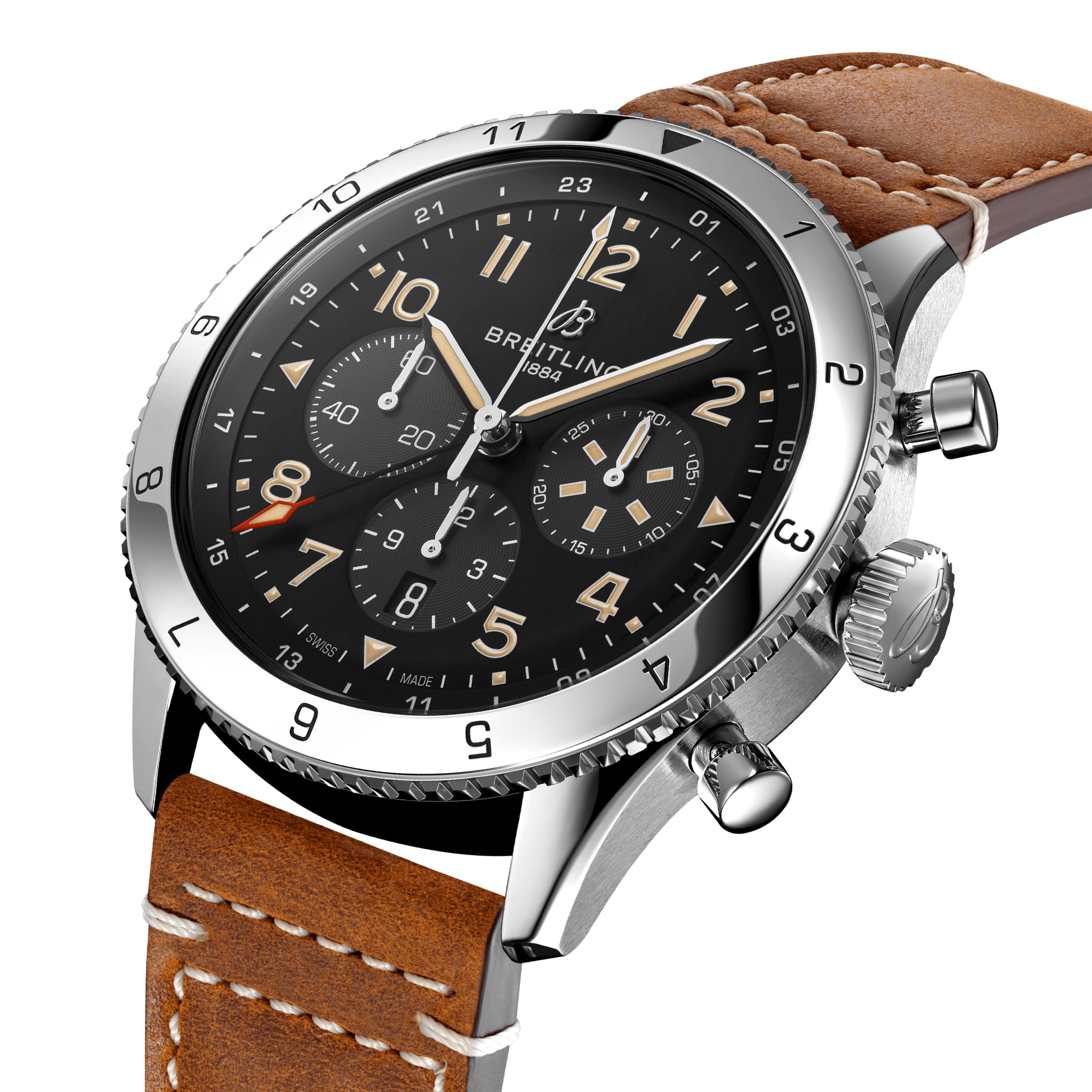 Breitling Breitling Super Avi B04 Chronograph GMT 46 P-51 Mustang AB04453A1B1X1 , наручные мужские часы фото под углом