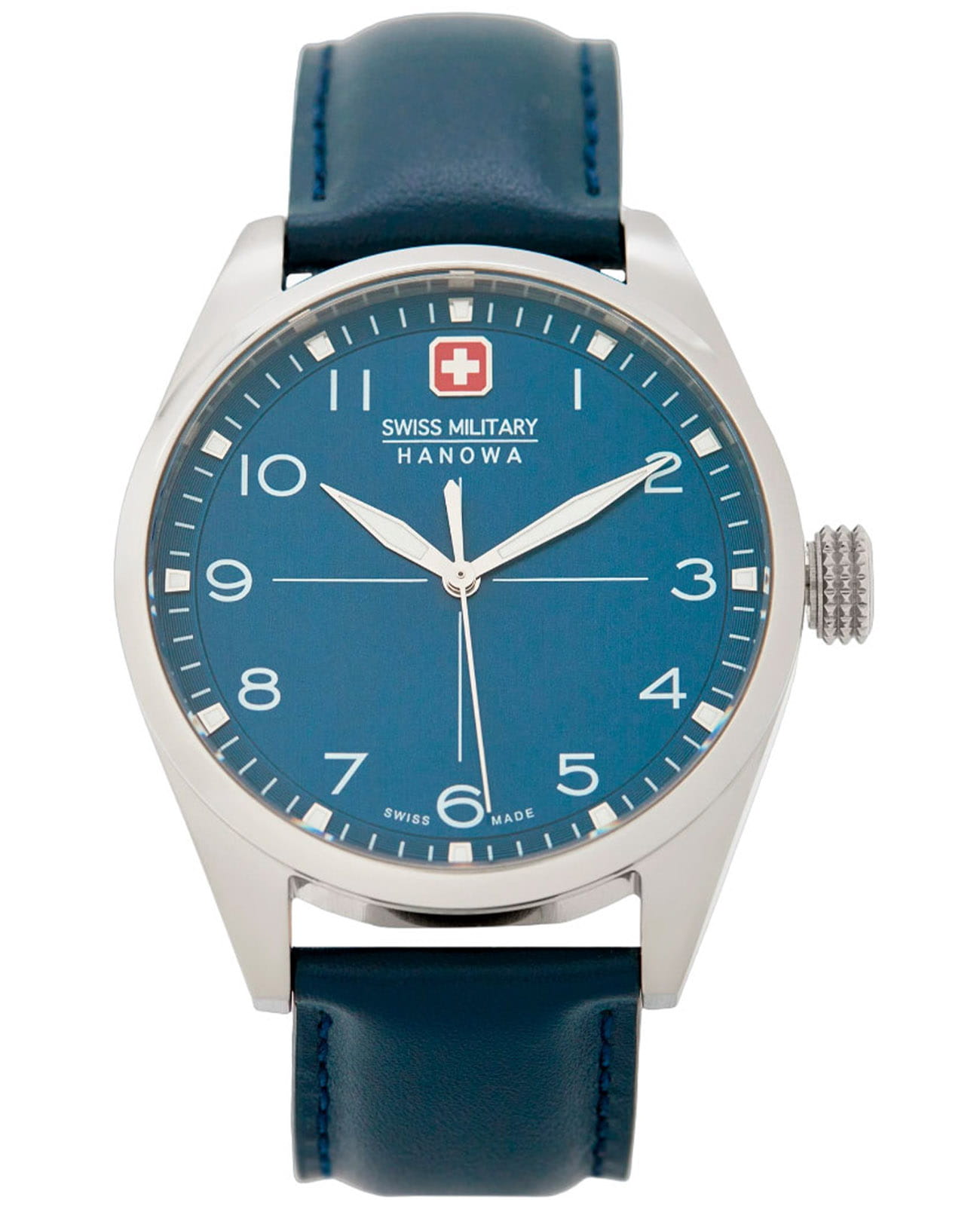 Swiss Military Hanowa Swiss Military Hanowa Driver SMWGA7000902  SMWGA7000902 кварцевые мужские часы синий циферблат, браслет кожаный — вид спереди