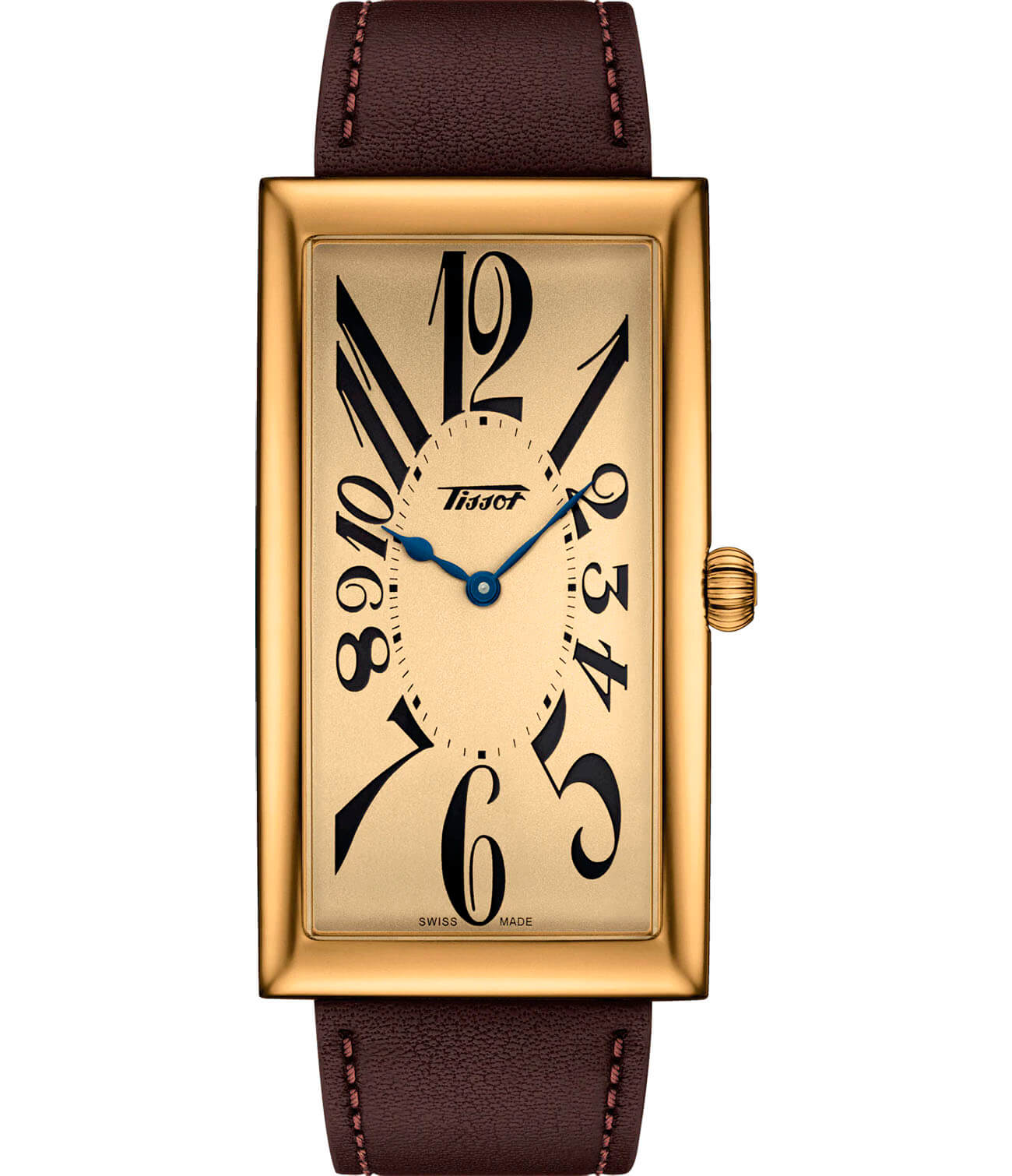 Tissot Tissot Heritage Banana Centenary Edition T117.509.36.022.00  T1175093602200 кварцевые мужские часы желтый циферблат, браслет кожаный — вид спереди