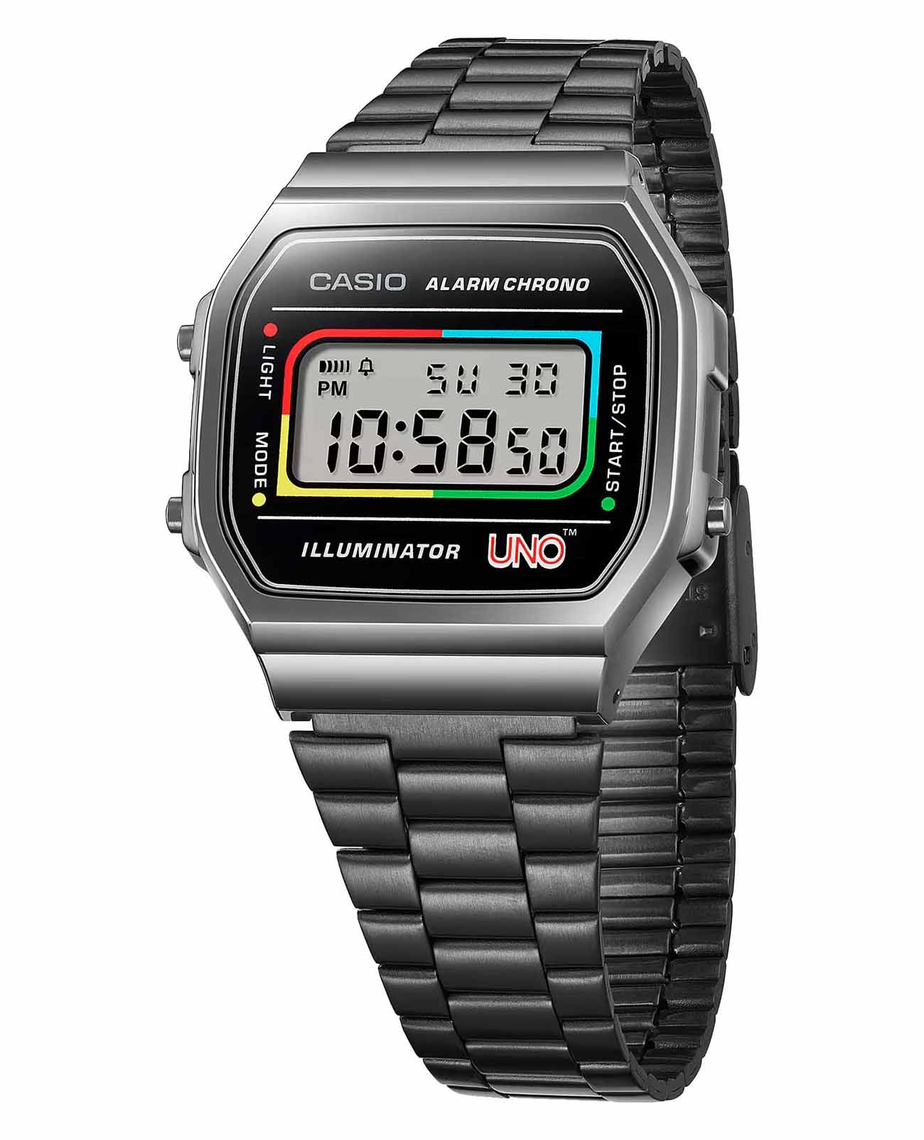 Casio Casio Vintage A168WEUC-1A кварцевые мужские часы часы крупный план антрацитовый циферблата