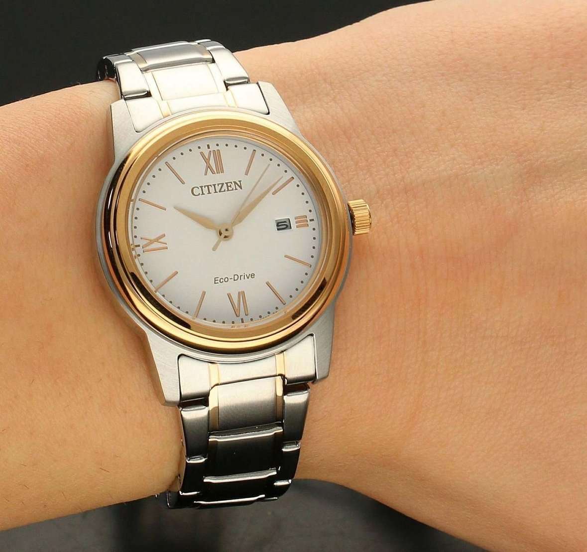 Citizen Citizen Eco-Drive FE1226-82A, eco-drive япония женские часы на браслете нержавеющая сталь с pvd-покрытием боковой вид