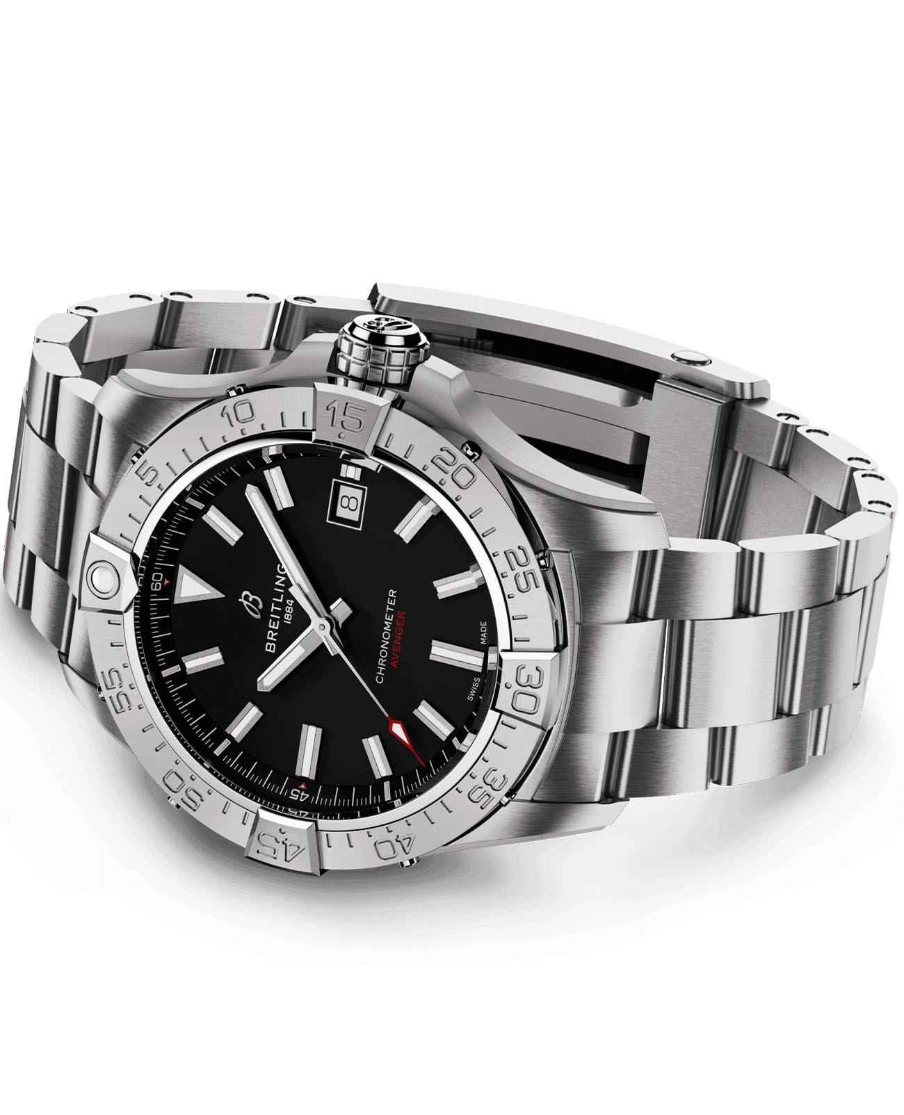Breitling Breitling Avenger Automatic 42 A17328101B1A1, avenger швейцария мужские часы на браслете нержавеющая сталь боковой вид