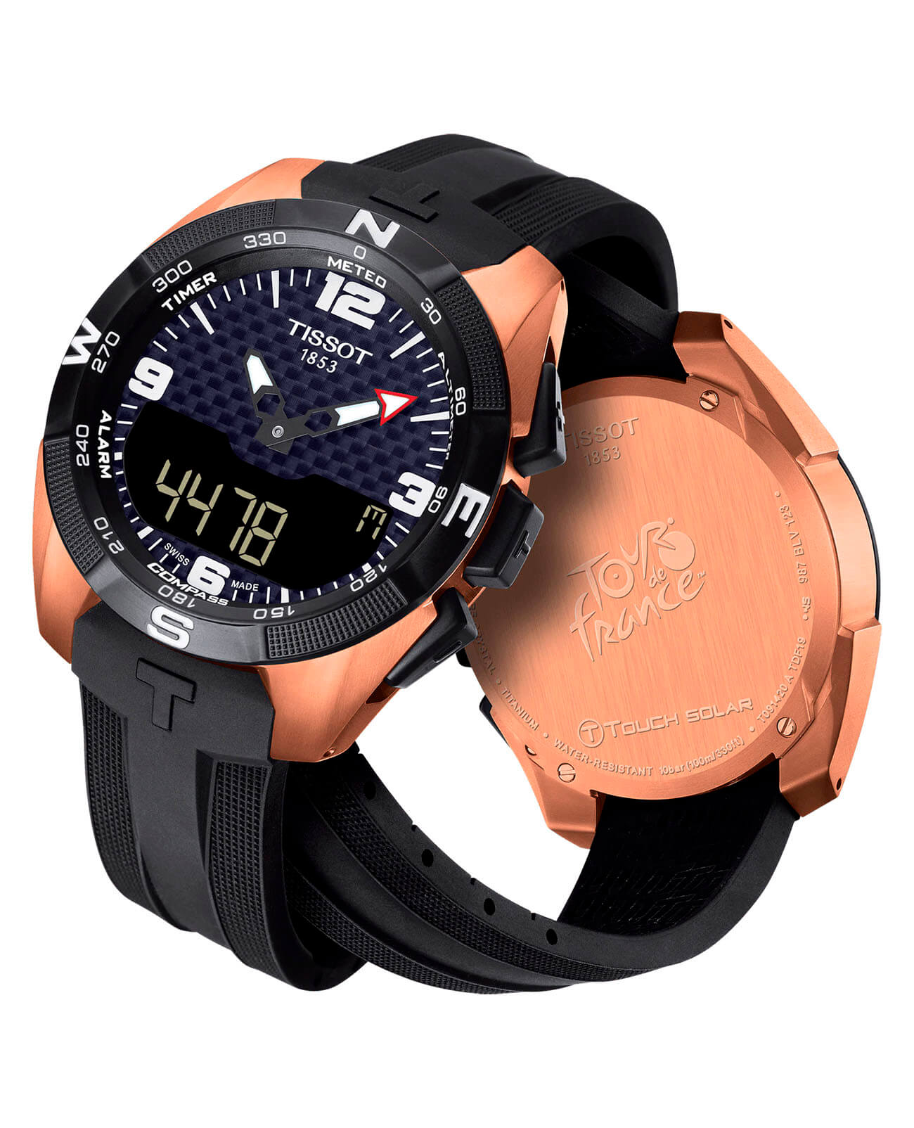 Tissot Tissot T-Touch Exper Solar Tour De France 2019 Special Edition T091.420.47.207.04, t-sport швейцария мужские часы на браслете каучук боковой вид