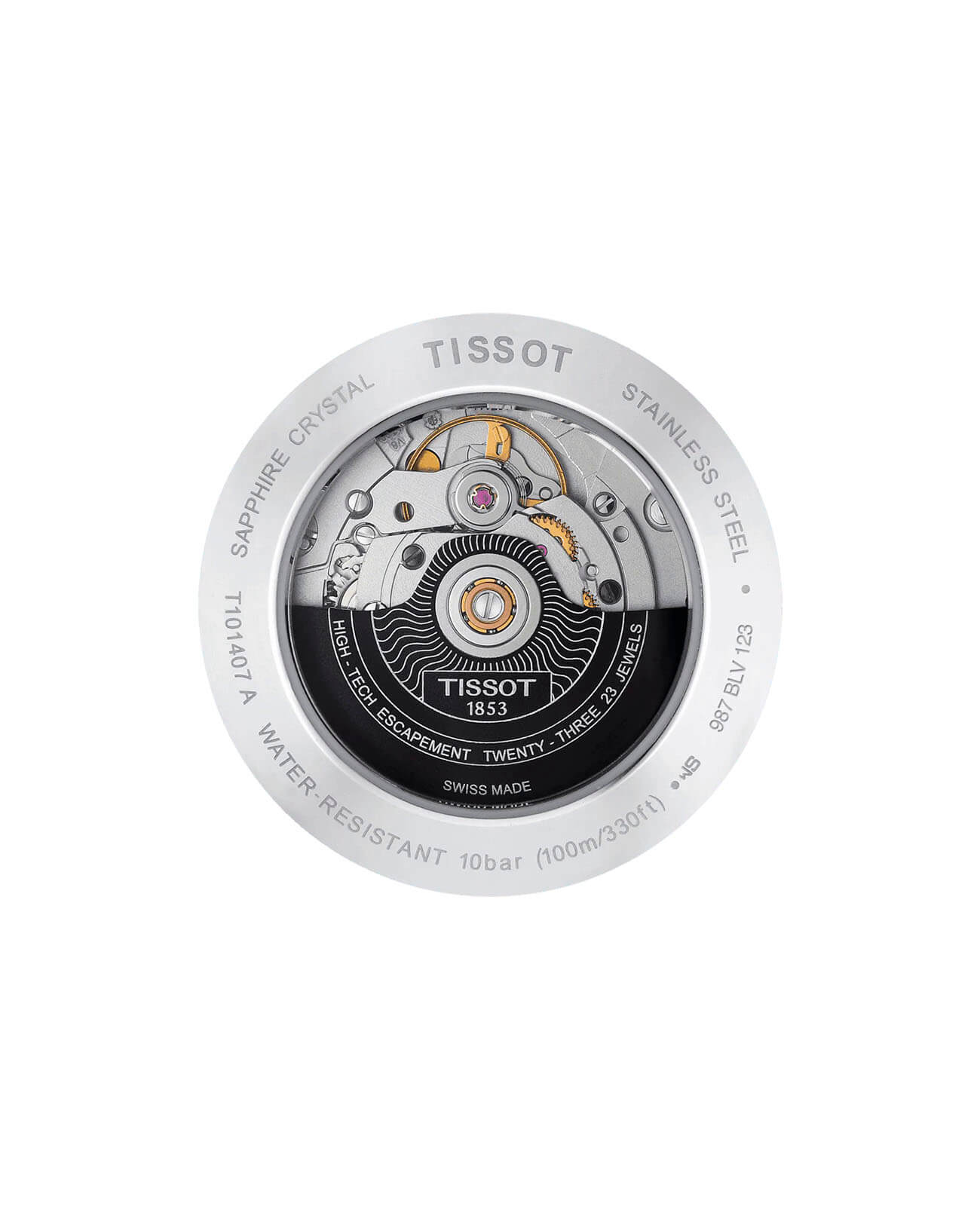 Tissot Tissot PR 100 Powermatic 80 T101.407.16.071.00, t-classic швейцария мужские часы на браслете кожаный боковой вид