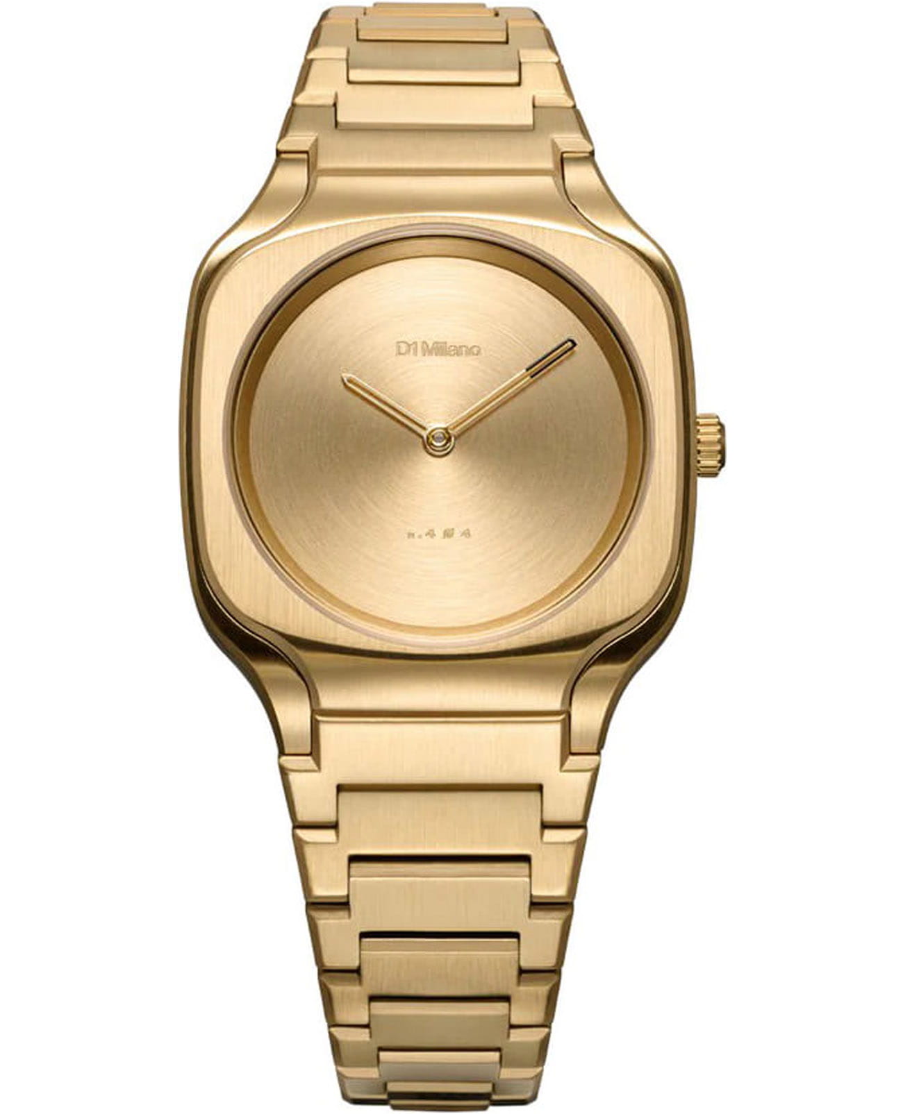 D1 Milano D1 Milano Square Disco Gold SQBL03  SQBL03 кварцевые мужские часы золотой циферблат, браслет нержавеющая сталь с pvd-покрытием — вид спереди