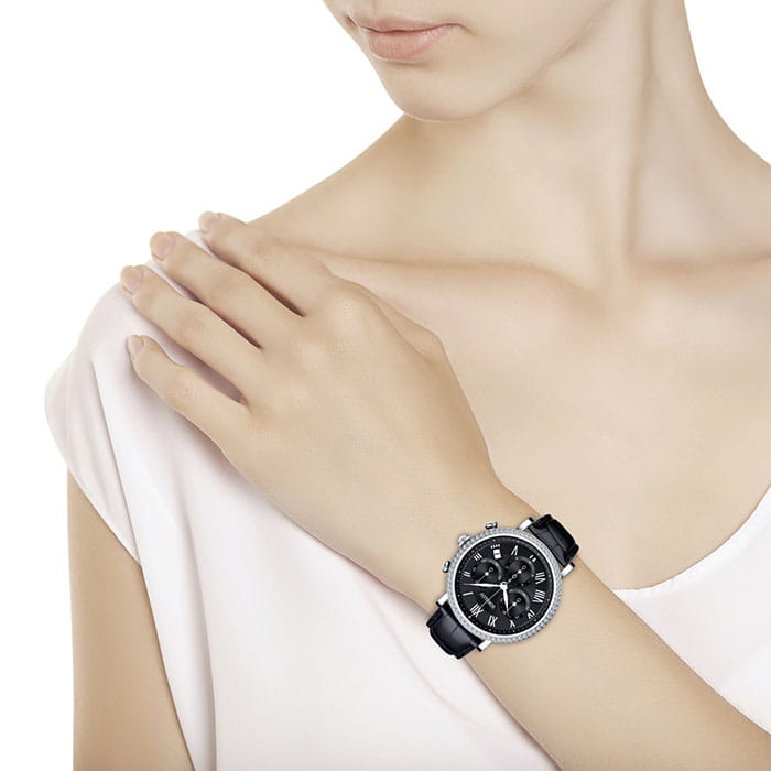 Sokolov 127.30.00.001.02.01.2,  россия женские часы на браслете кожаный боковой вид