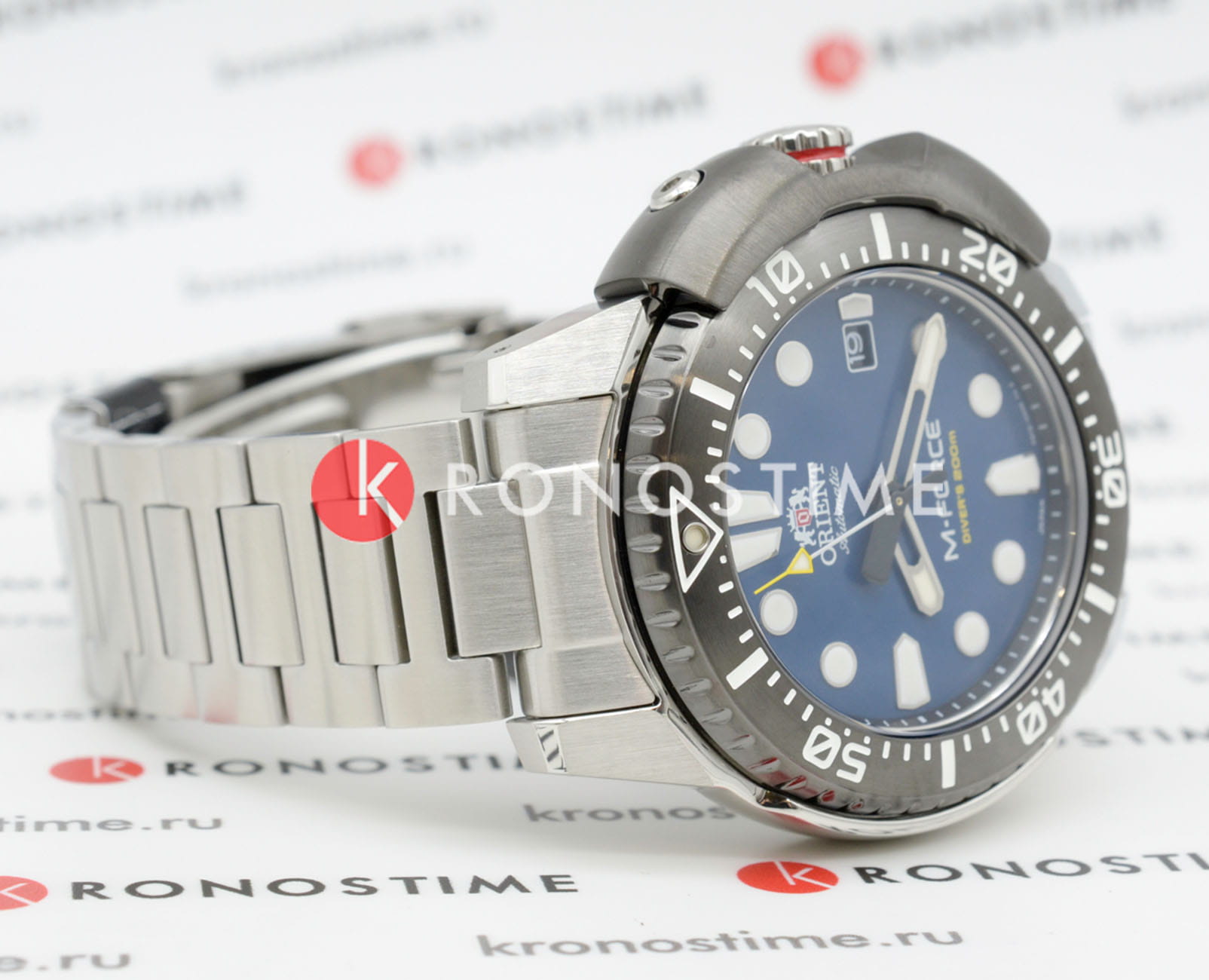 Orient Orient M-Force RA-AC0L07L (RN-AC0L07L), m-force япония мужские часы на браслете нержавеющая сталь боковой вид