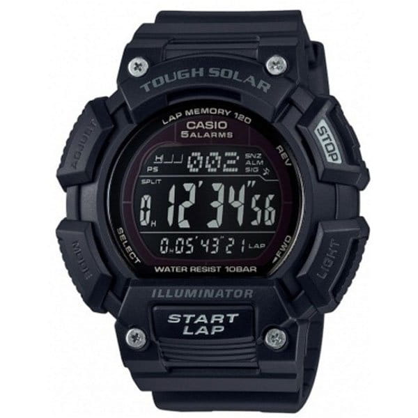 Casio Casio Illuminator STL-S110H-1B2  STL-S110H-1B2 кварцевые мужские часы черный циферблат, браслет пластик — вид спереди