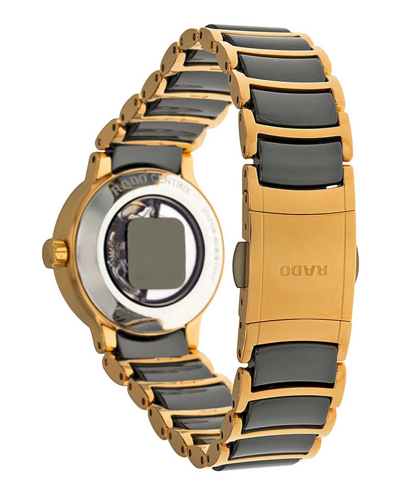 Rado Rado Centrix Diamonds R30954152, centrix швейцария женские часы на браслете высокотехнологичная керамика + нержавеющая сталь с pvd покрытием боковой вид