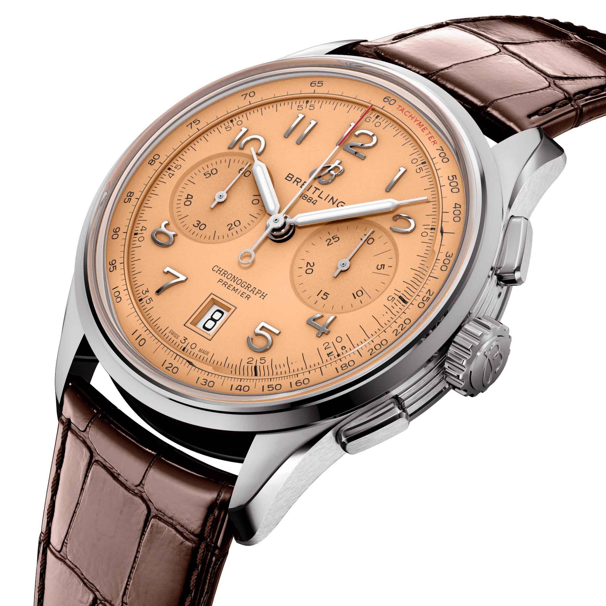 Breitling Breitling Premier B01 Chronograph 42 AB0145331K1P1 мужские часы оранжевый циферблат на запястье