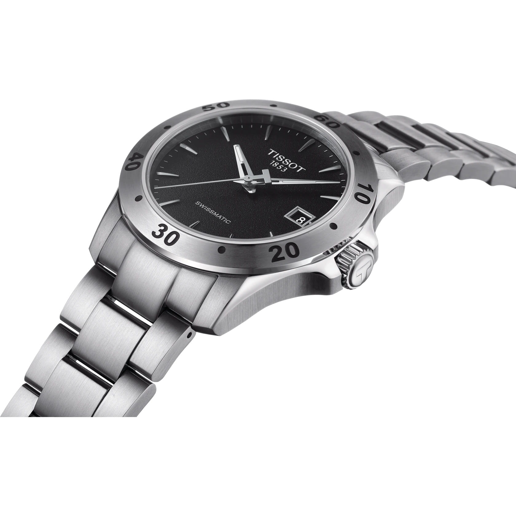 Tissot Tissot V8 Swissmatic T106.407.11.051.00, t-sport швейцария мужские часы на браслете нержавеющая сталь боковой вид
