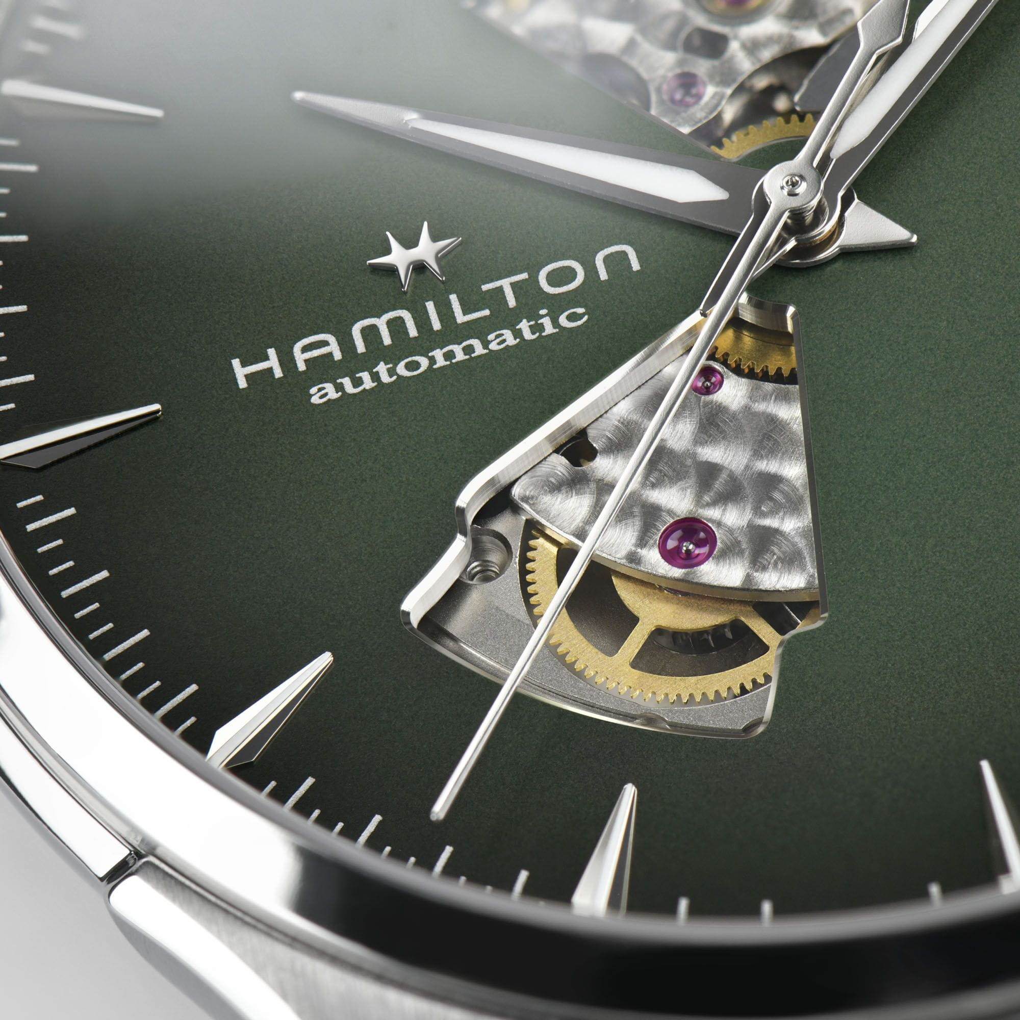 Hamilton Hamilton Jazzmaster Open Heart Auto H32675560  — детали корпуса и кожаный