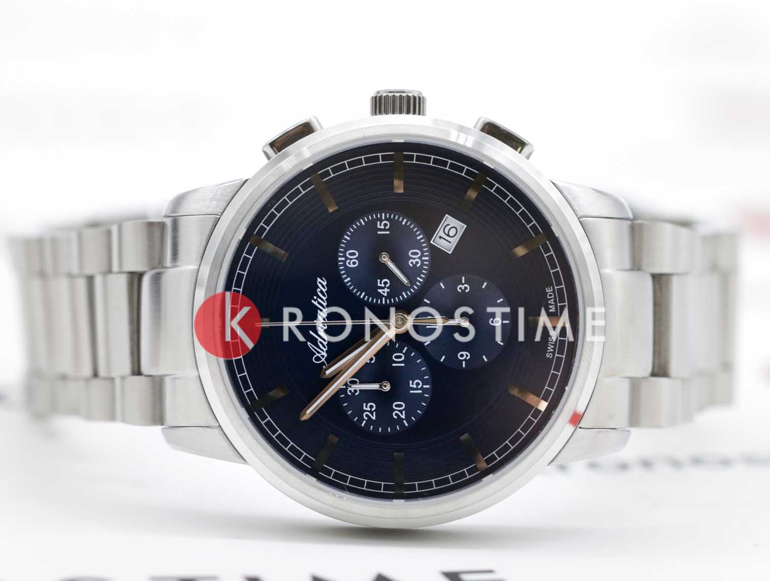 Adriatica Adriatica Chronographs A8307.5115CH,  швейцария мужские часы на браслете нержавеющая сталь боковой вид