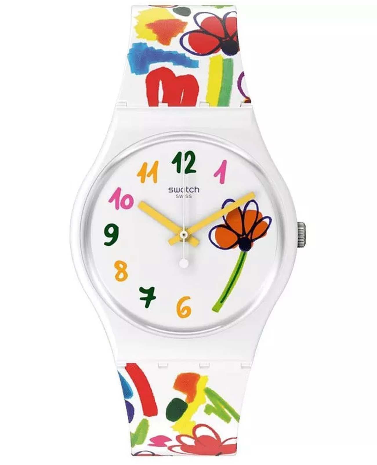 Swatch Swatch Gent Biosourced Standart SO28W108  SO28W108 кварцевые женские часы цветной циферблат, браслет силикон — вид спереди