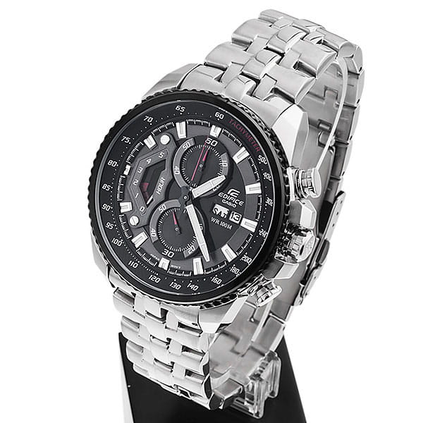 Casio Casio Edifice EF-558D-1A кварцевые мужские часы часы крупный план черный циферблата