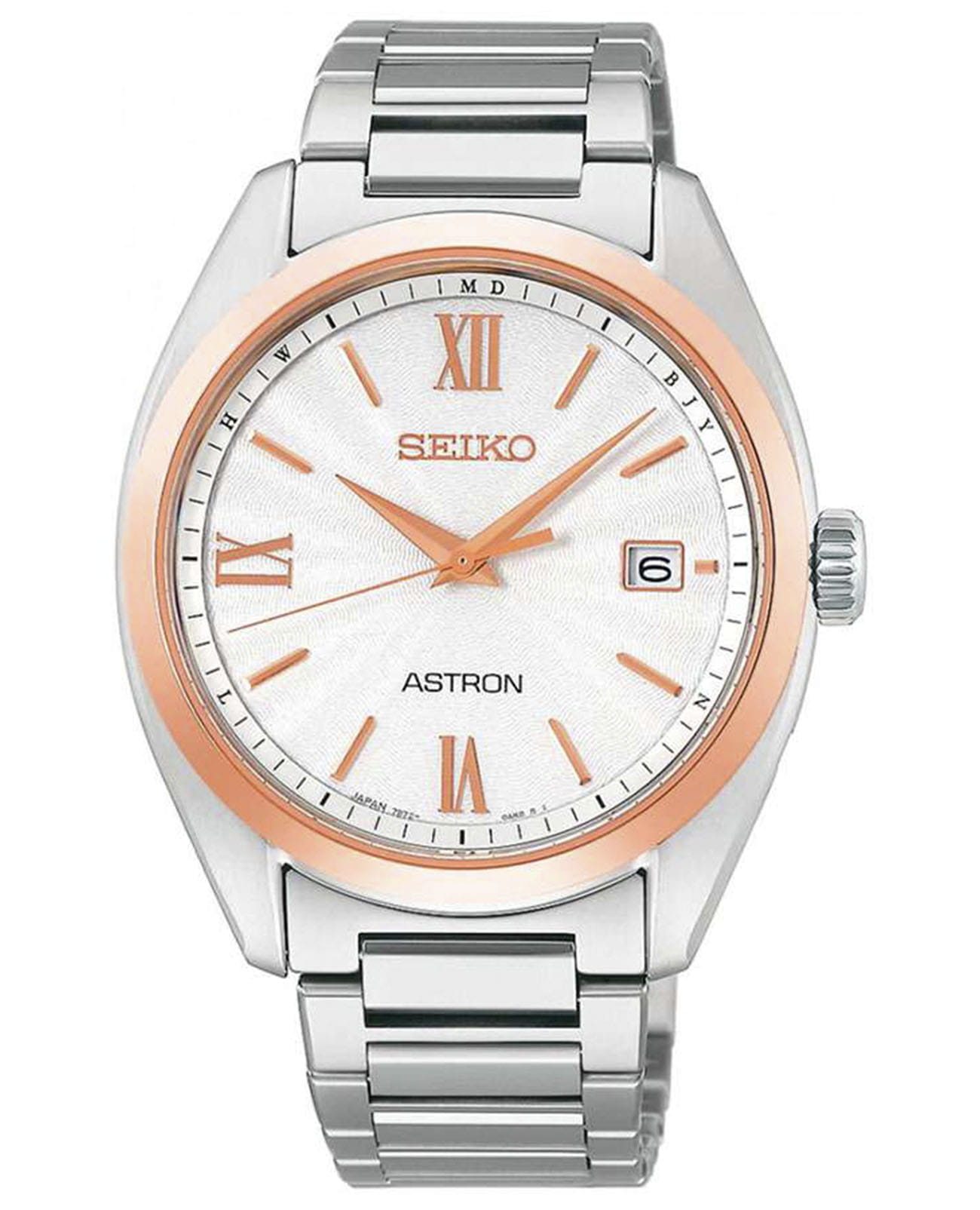 Seiko Seiko Astron SBXY034  SBXY034 кварцевые мужские часы белый циферблат, браслет титановый — вид спереди