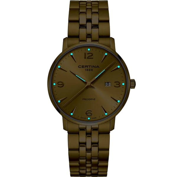 Certina Certina DS Caimano C035.410.33.367.00 кварцевые мужские часы часы крупный план золотой циферблата