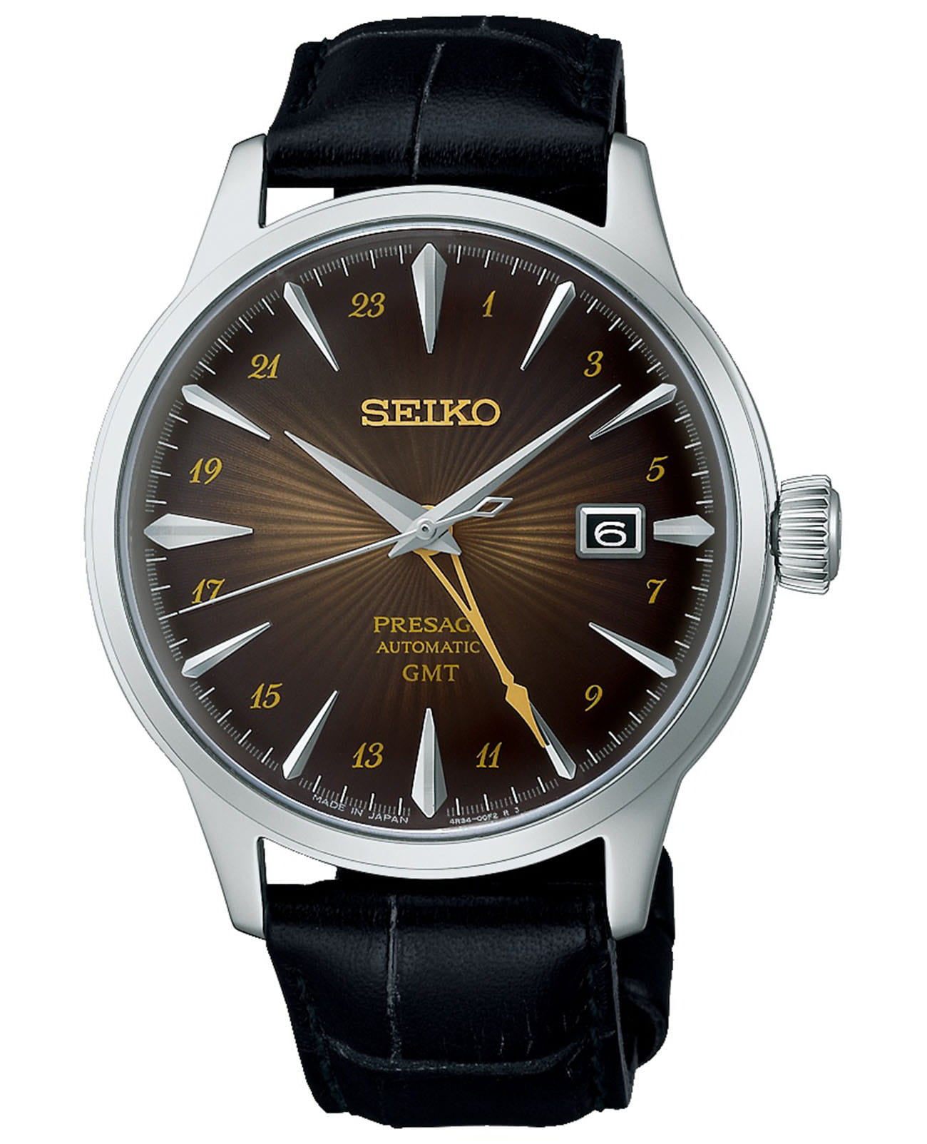 Seiko Seiko Presage Cocktail Time SSK039 Cocktail Time SSK039 механические мужские часы коричневый циферблат, браслет кожаный — вид спереди