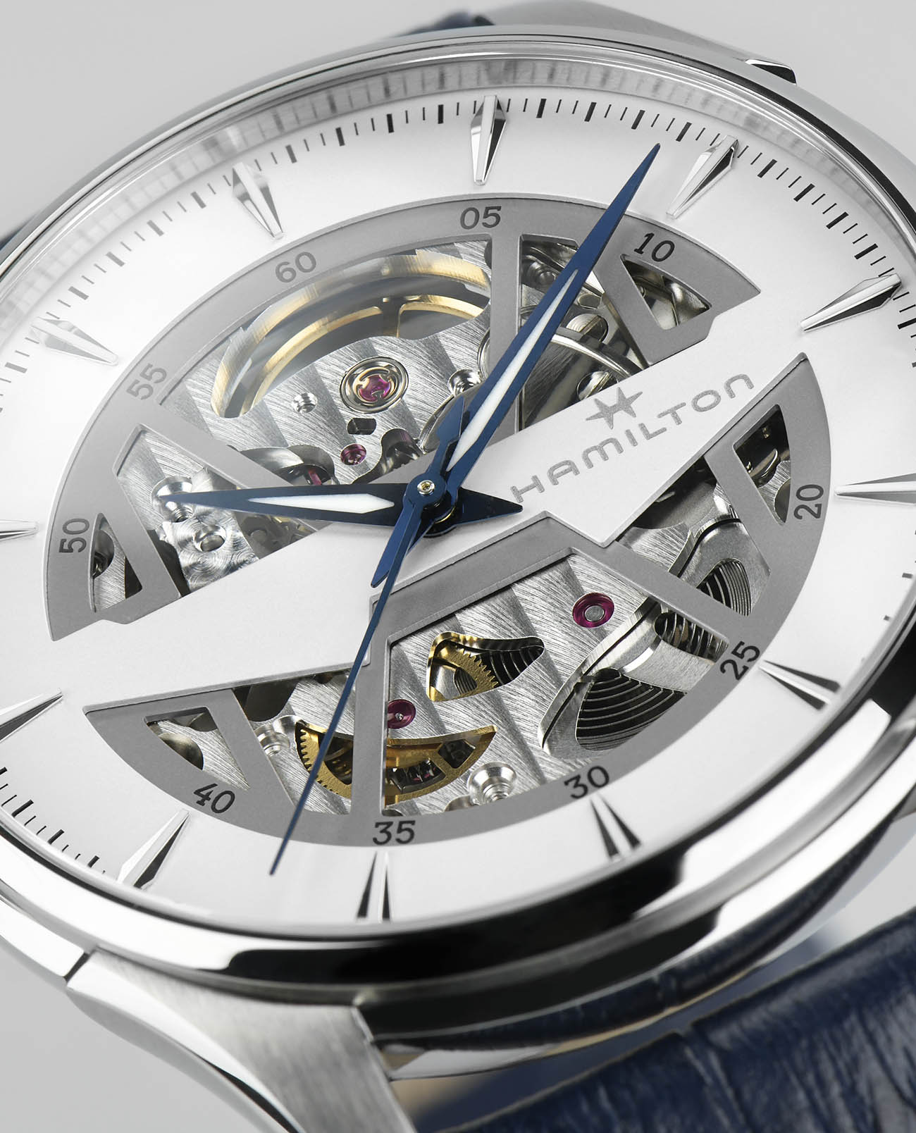 Оригинальные часы Hamilton Hamilton Jazzmaster Skeleton Auto H42535610 механические калибр механизма h-10-s общий вид