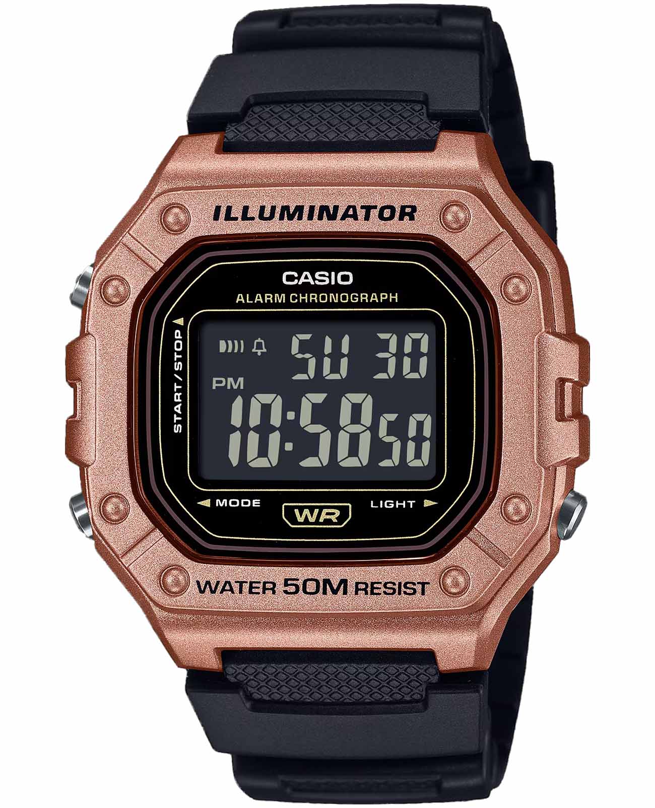 Casio Casio Collection W-218HM-5B  W-218HM-5B кварцевые мужские часы  циферблат, браслет пластик — вид спереди