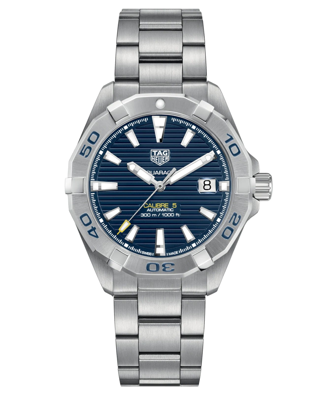 TAG Heuer TAG Heuer Aquaracer Professional 300 WBD2112.BA0928  WBD2112.BA0928 механические мужские часы синий циферблат, браслет нержавеющая сталь — вид спереди